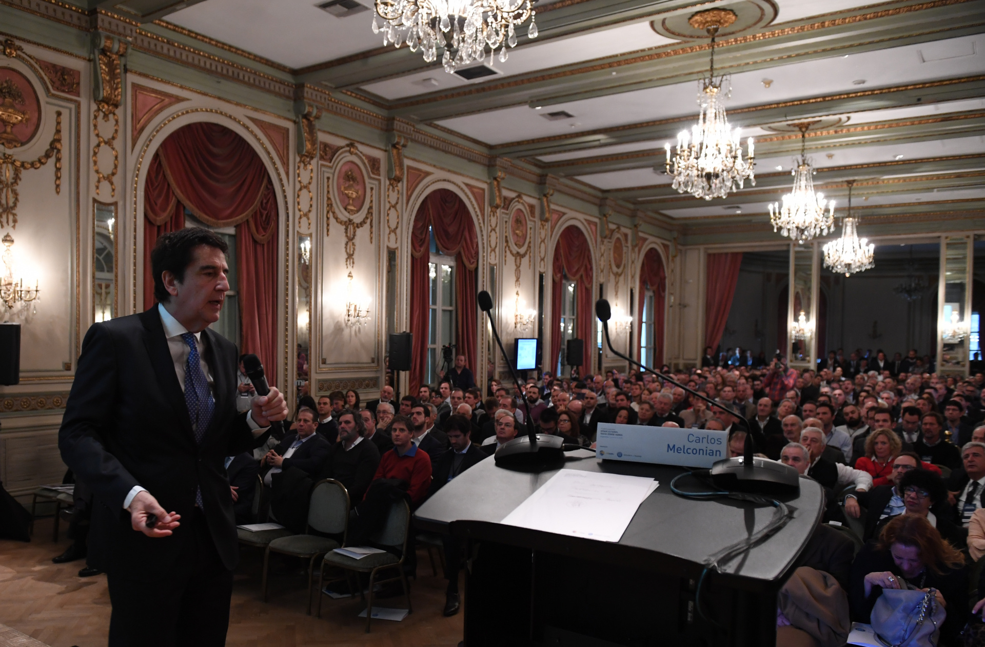 Melconian en el evento que se realizó esta mañana en el Hotel Alvear y del que Infobae fue mediapartner (Maximiliano Luna)