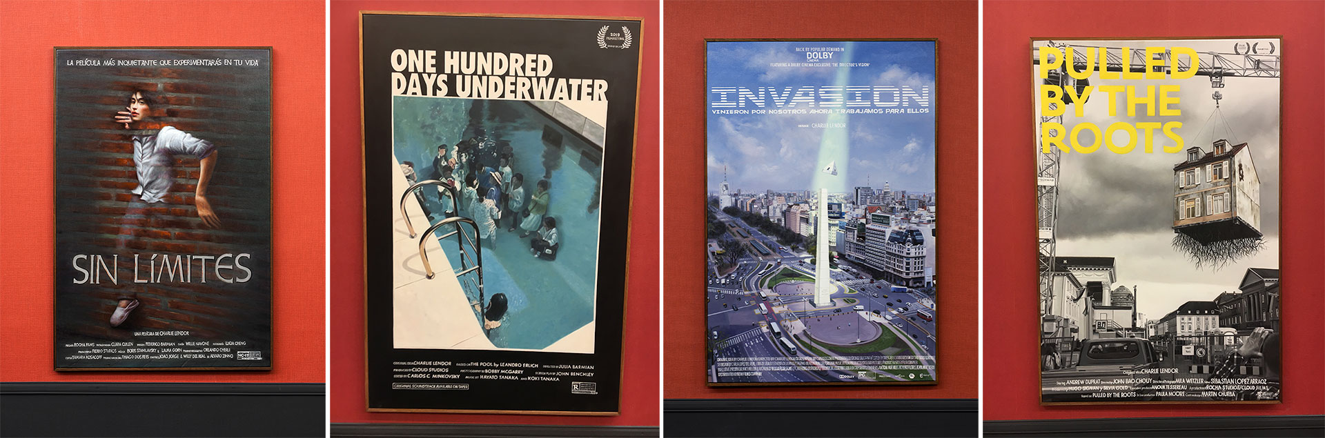 Cada póster representa una obra de Erlich