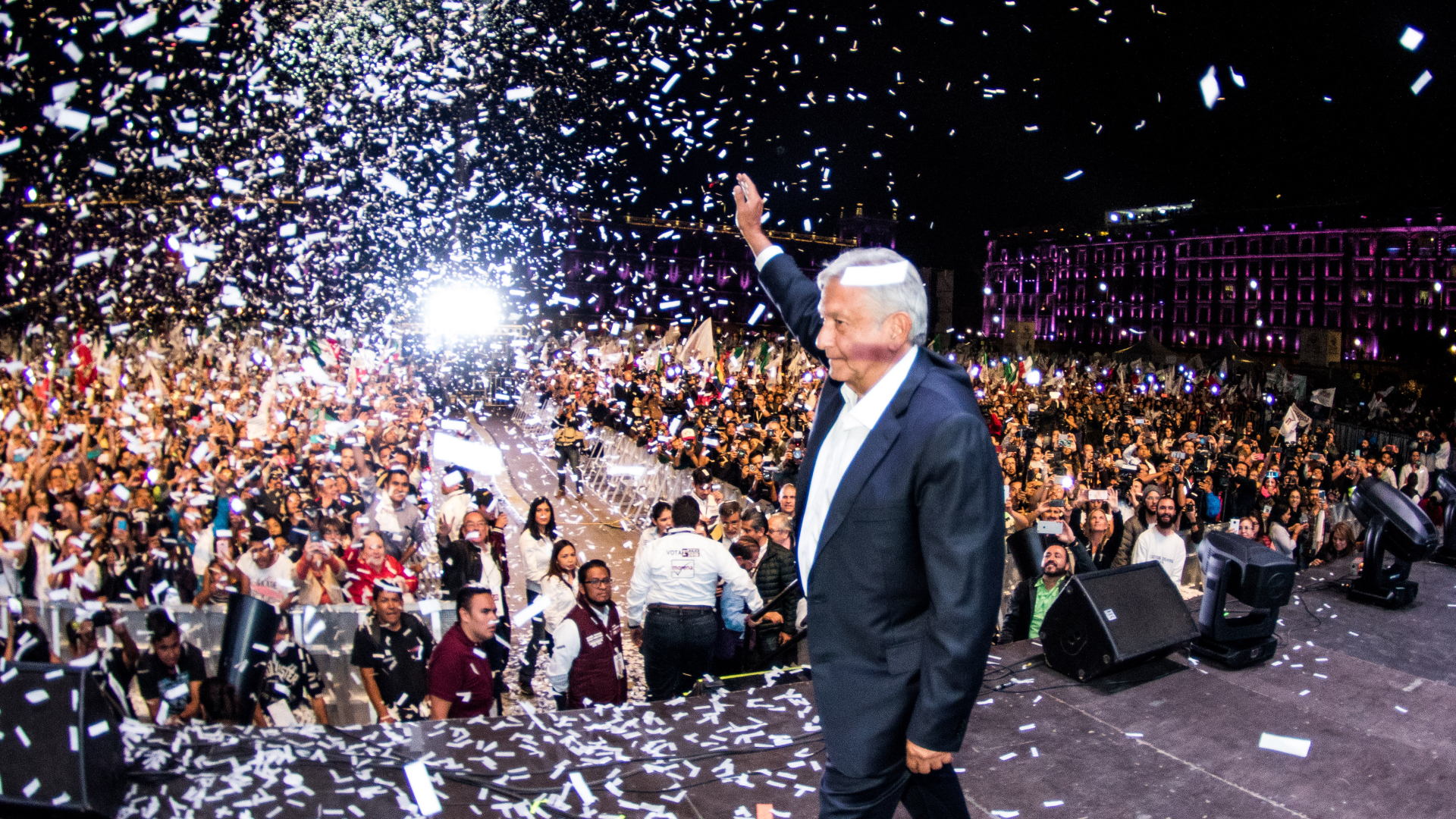 López Obrador festejó su triunfo electoral en el Zócalo de la Ciudad de México exactamente hace un año (Foto: Saúl López/ Cuartoscuro)