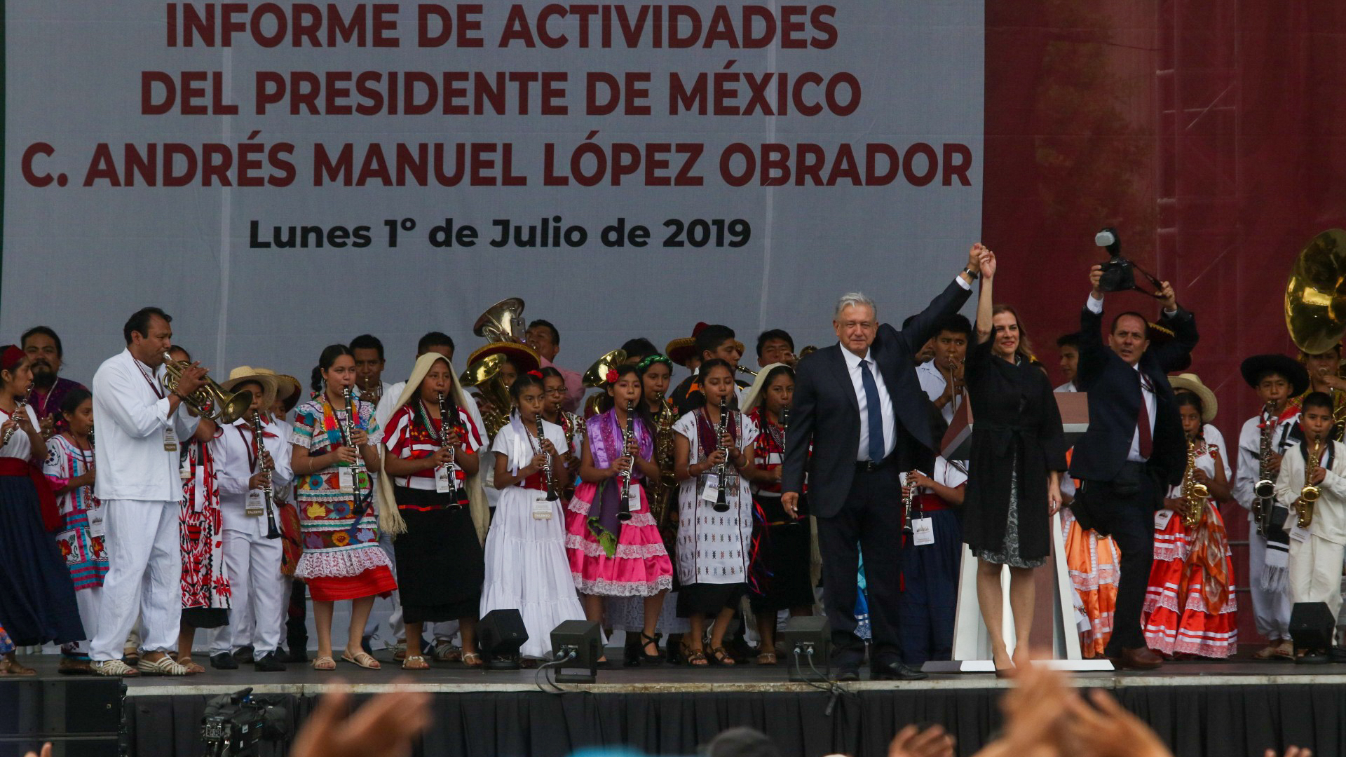 El festejo de López obrador en el Zócalo de la Ciudad de México (Foto: Cuartoscuro)
