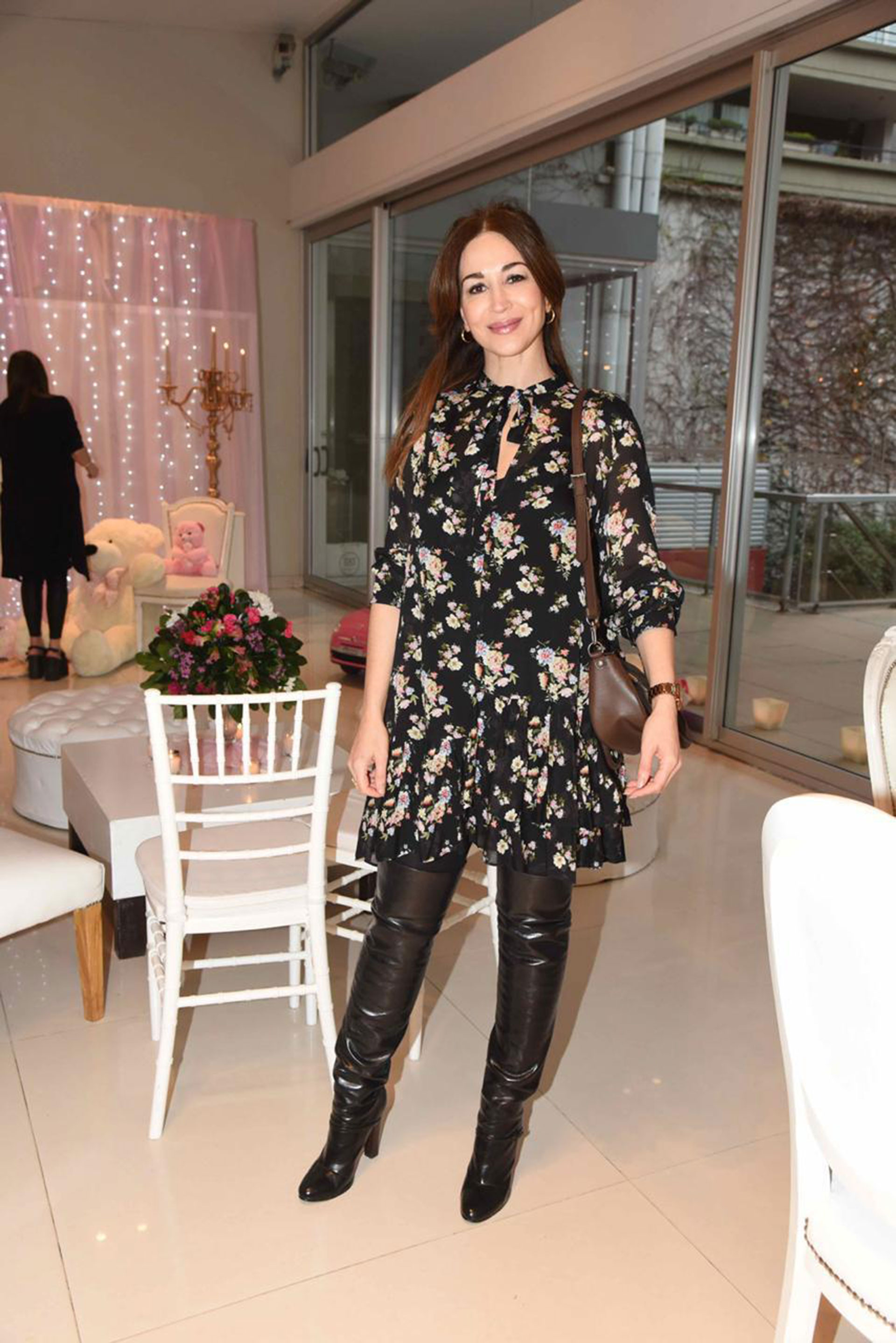 La actriz Laura Bruni, también presente en el baby shower