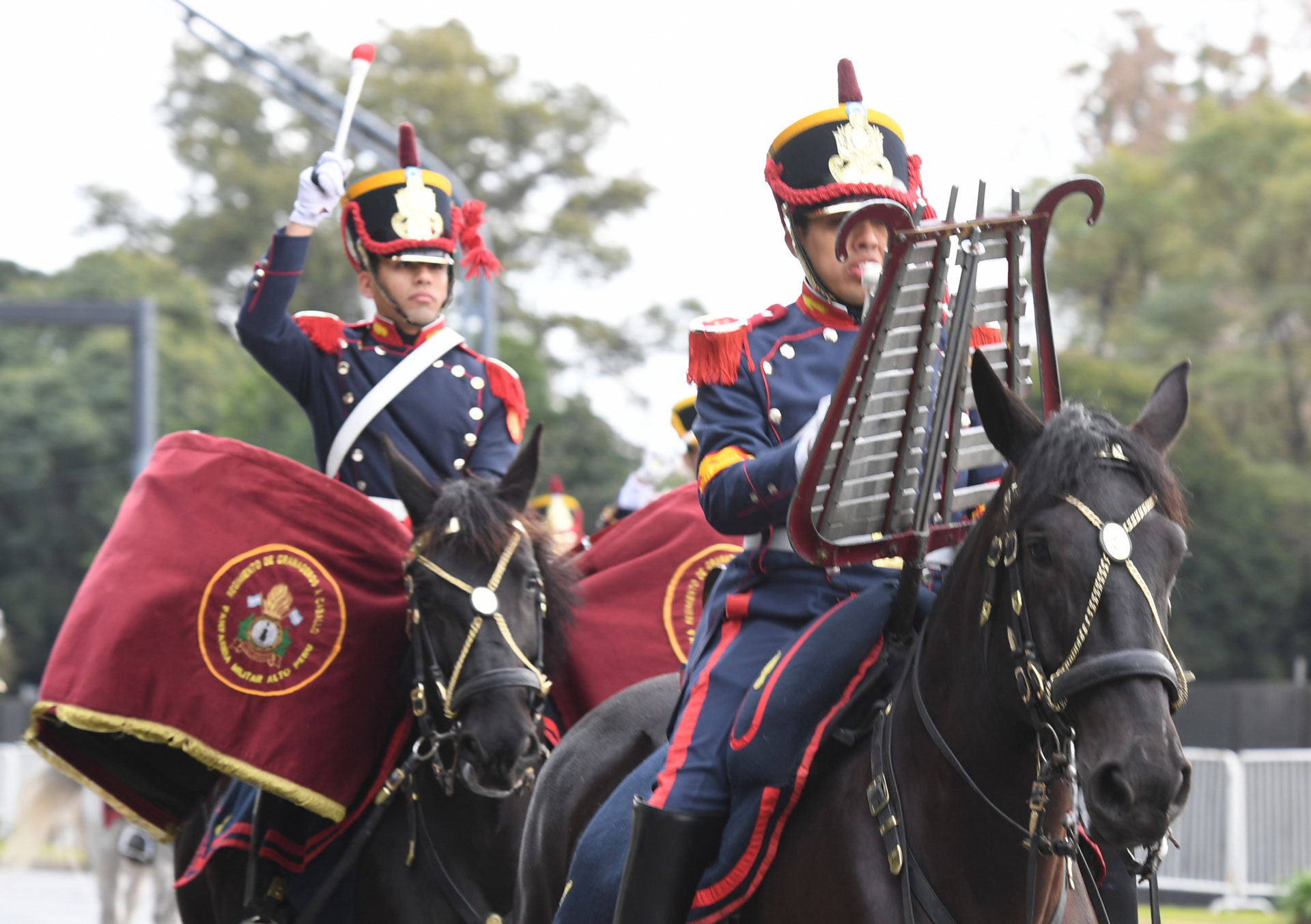 Integrantes de la Fanfarria Alto Perú del Regimiento de Granaderos a Callo