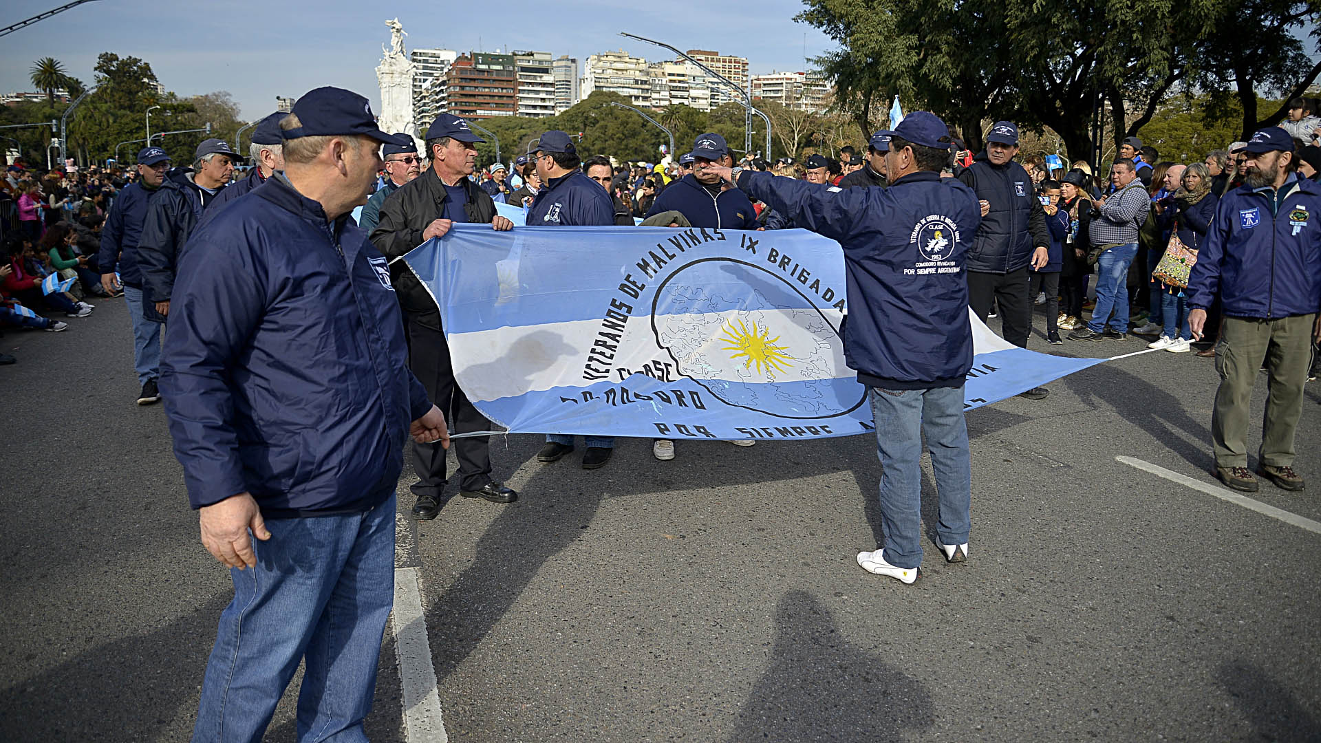 Los veteranos de la Guerra de Malvinas formaron parte del desfile