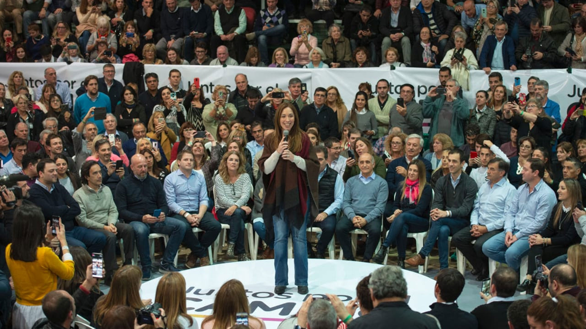 La gobernadora bonaerense en uno de los últimos actos de campaña