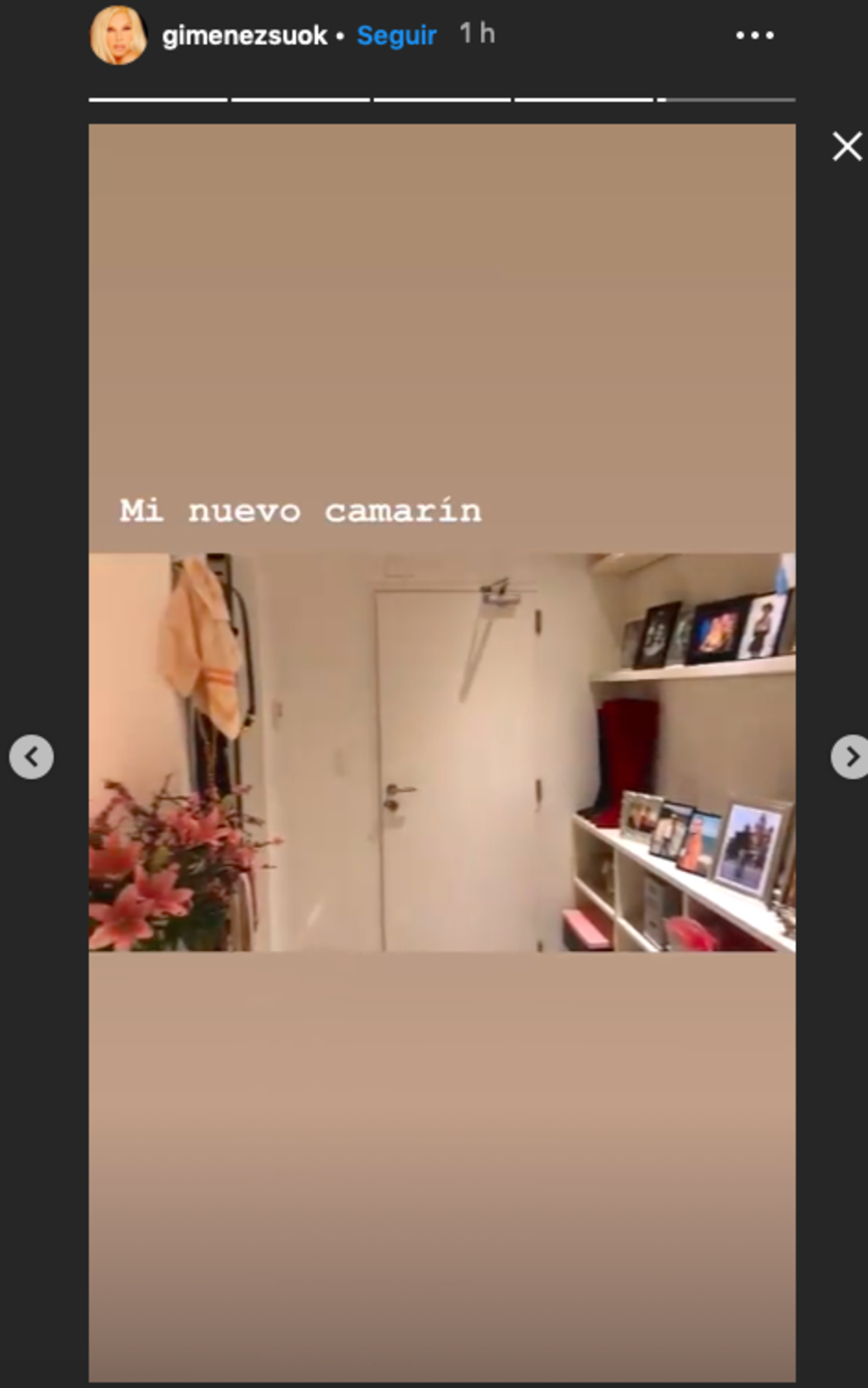 Fotos de su vida y de familia. También flores.