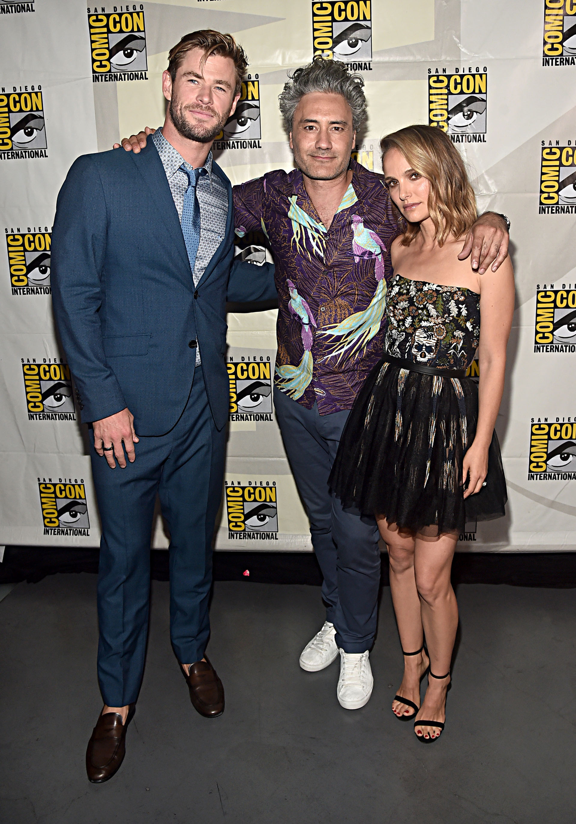 Chris Hemsworth, Director Taika Waititi y Natalie Portman