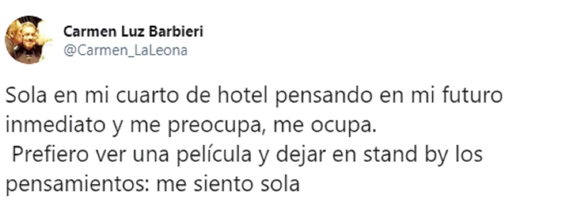 El tuit que publicó Carmen Barbieri