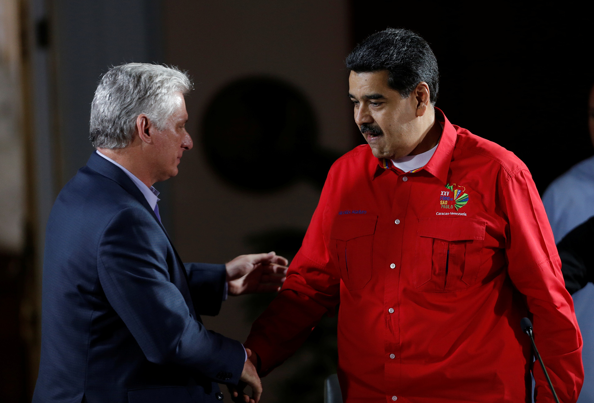 Maduro con el mandatario cubano, Miguel Díaz-Canel (REUTERS/Manaure Quintero)