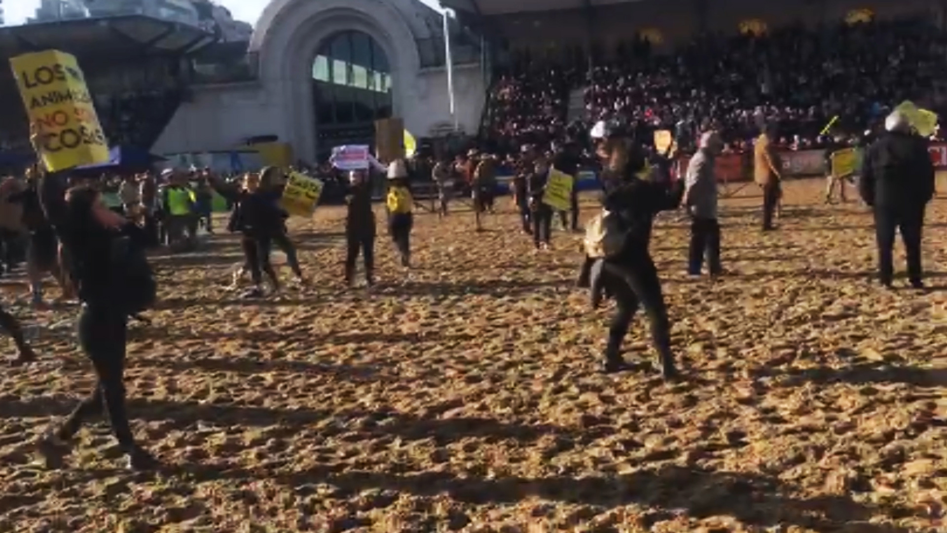 La imagen de los veganos, en plena protesta