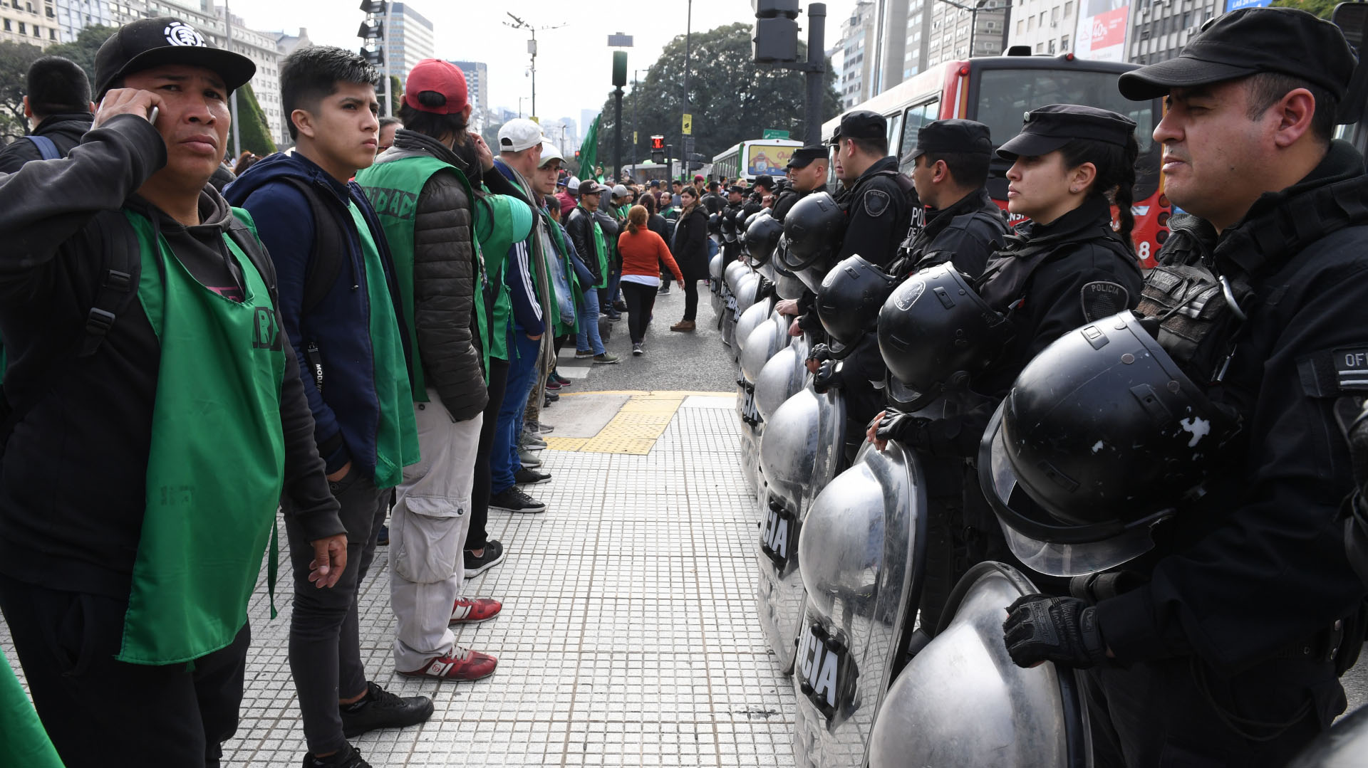 En el marco del amplio operativo de seguridad no se registraron incidentes con los manifestantes