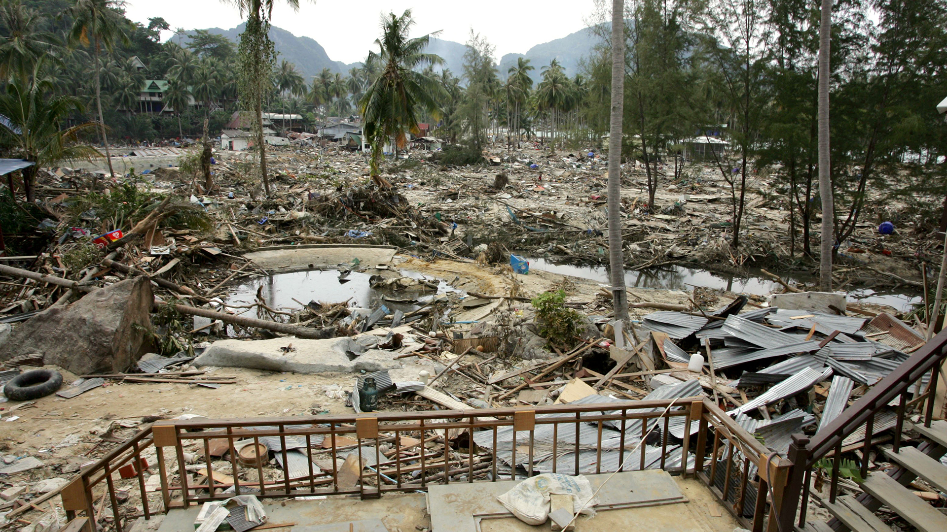 Así quedó el paraíso luego del paso arrasador del tsunami (Shutterstock)