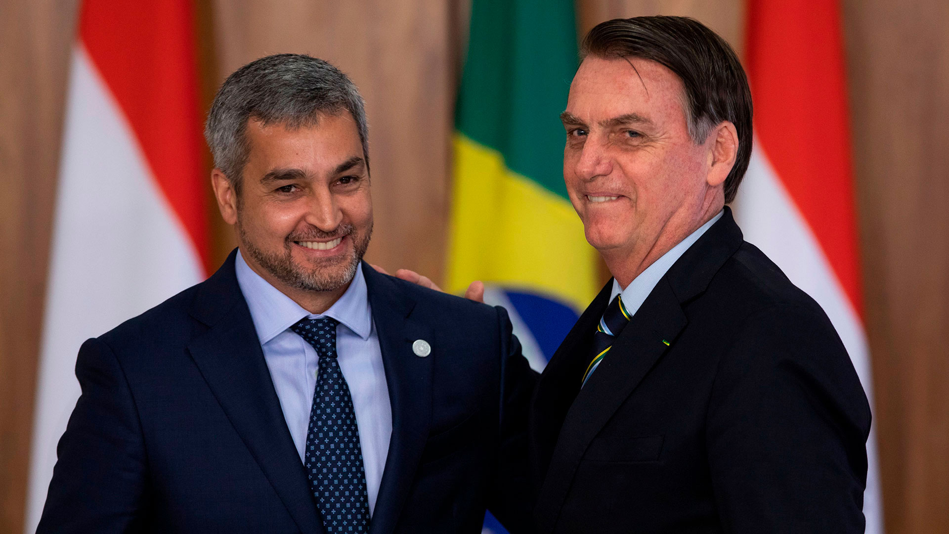 Mario Abdo y el presidente de Brasil, Jair Bolsonaro