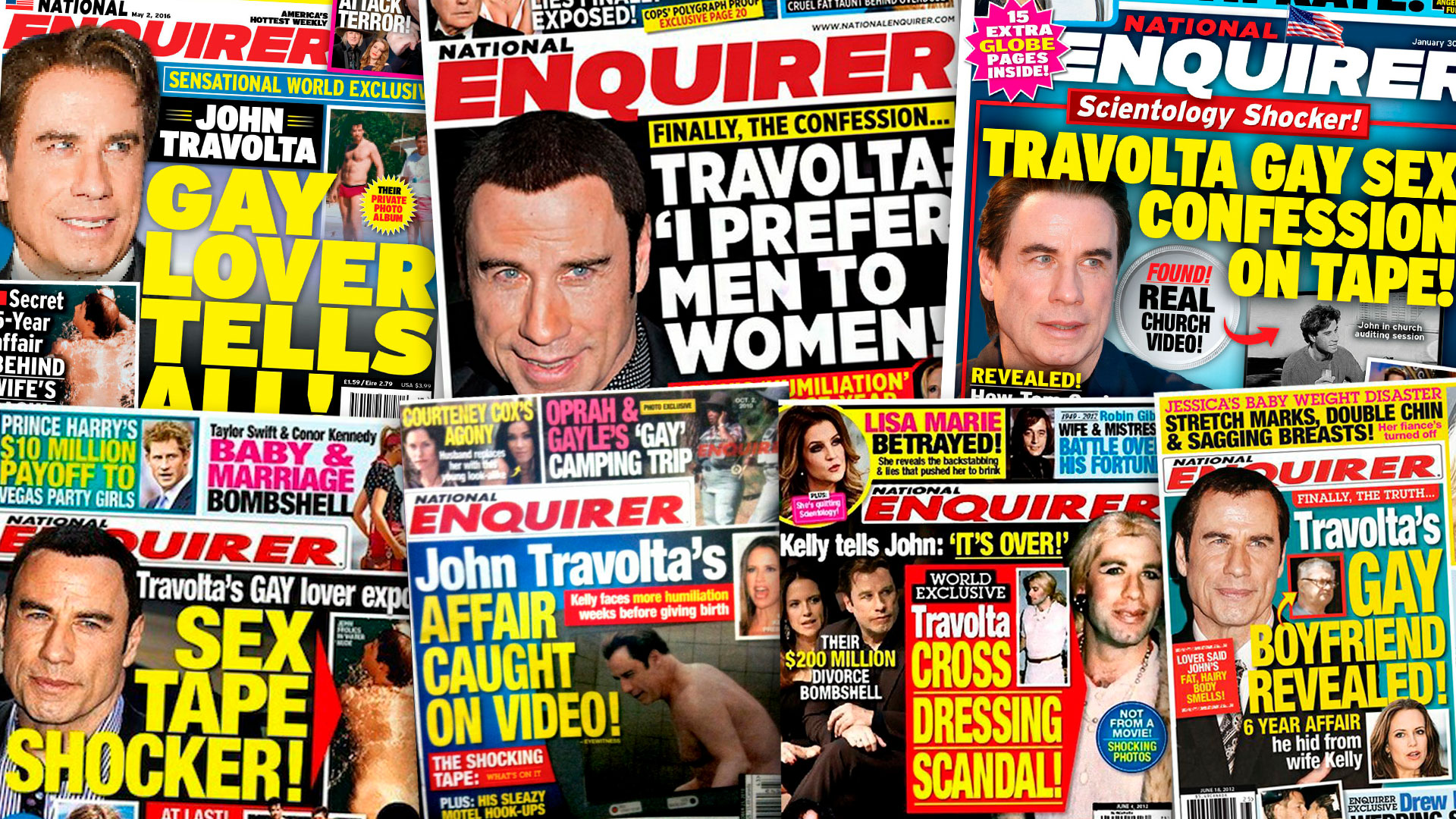 Las tapas del Enquirer y el escándalo azotando a la familia Travolta-Preston