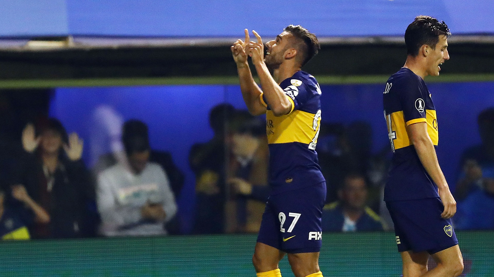 Así celebró el ex Benfica su primer grito con la casaca del “Xeneize” (Foto Baires)