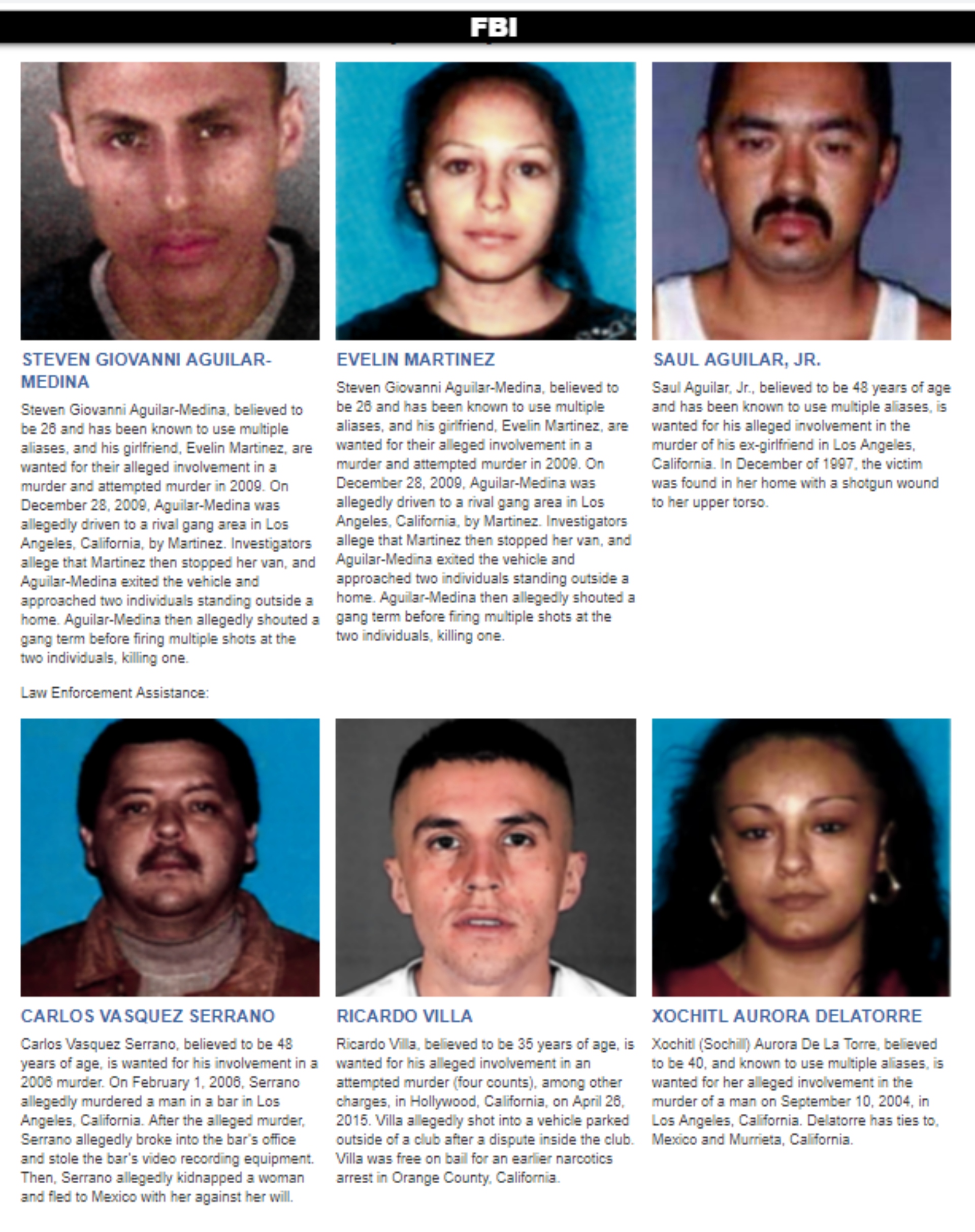 Todos cometieron delitos graves (Foto: FBI)