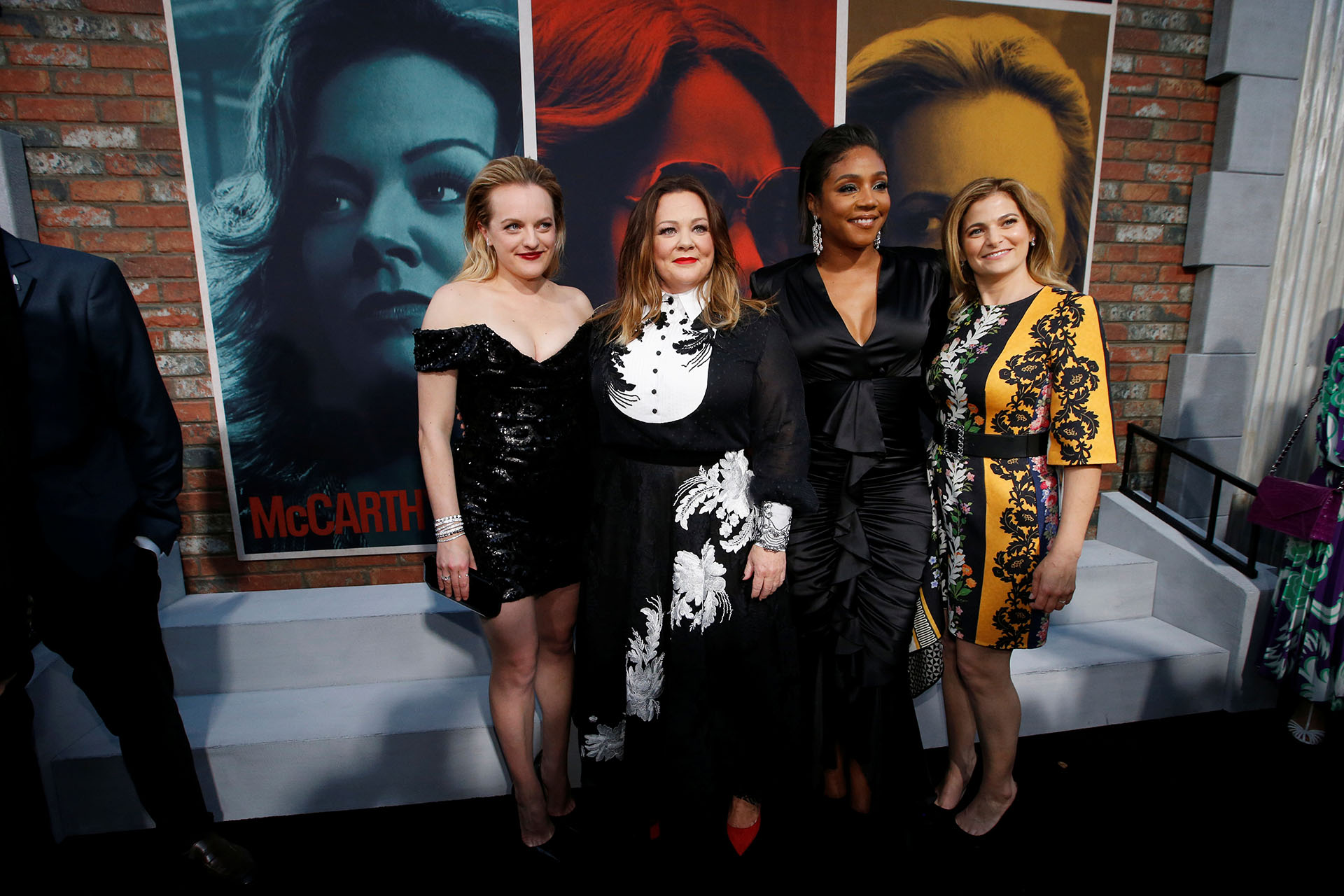Las protagonistas del film, Elizabeth Moss Tiffany Haddish, Melissa McCarthy, junto a la directora Andrea Berloff en la presetación de The Kitchen que tuvo lugar en Los Ángeles