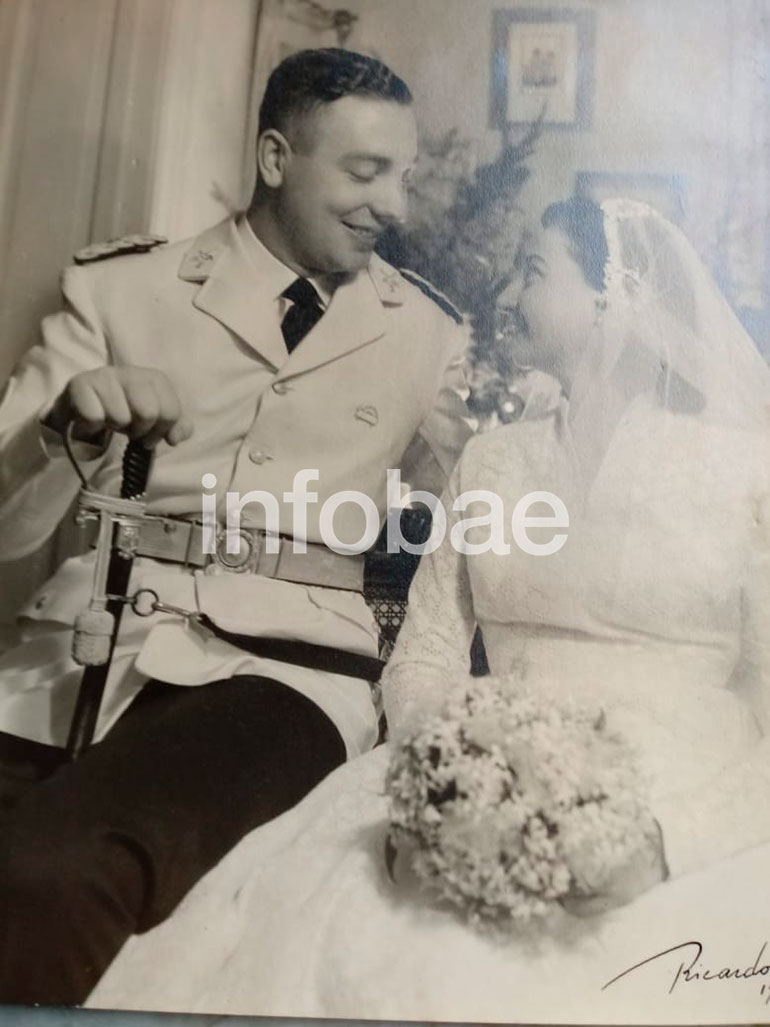 Larrabure el día de su casamiento con María Susana de San Martín
