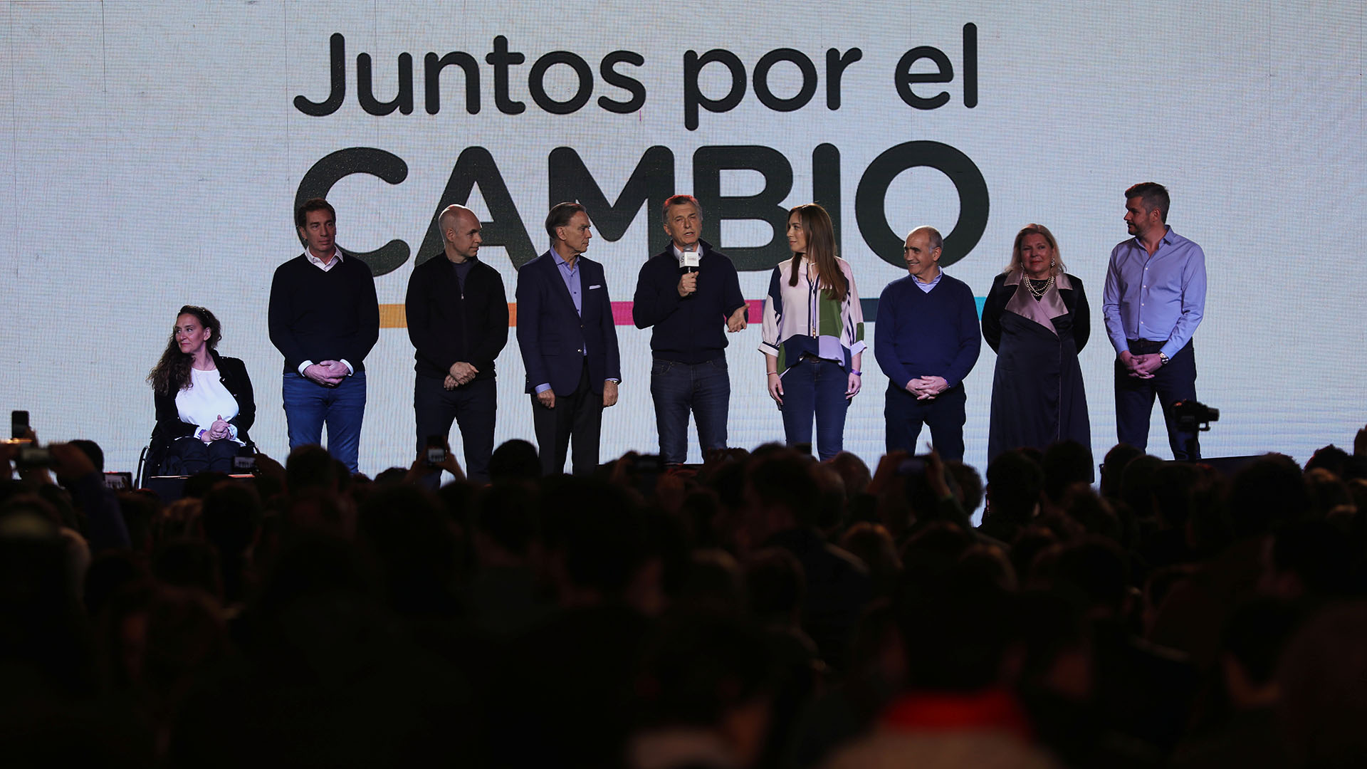 Gabriela Michetti, Diego Santilli, Horacio Rodríguez Larreta, Miguel Ángel Pichetto, Mauricio Macri, María Eugenia Vidal, Daniel Salvador, Elisa Carrió y Marcos Peña
