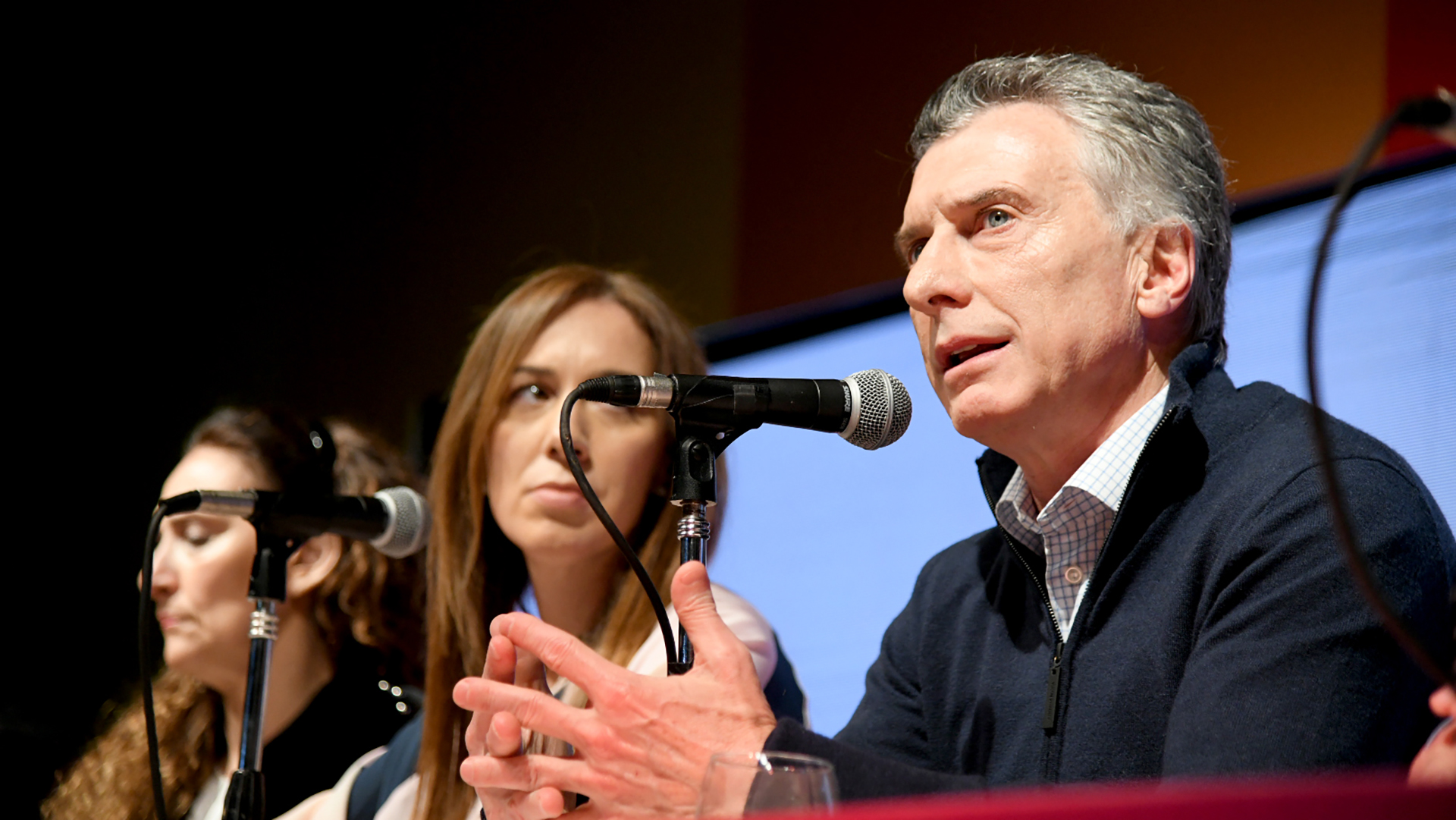 Las dos caras de la derrota: María Eugenia Vidal y Mauricio Macri (Télam)