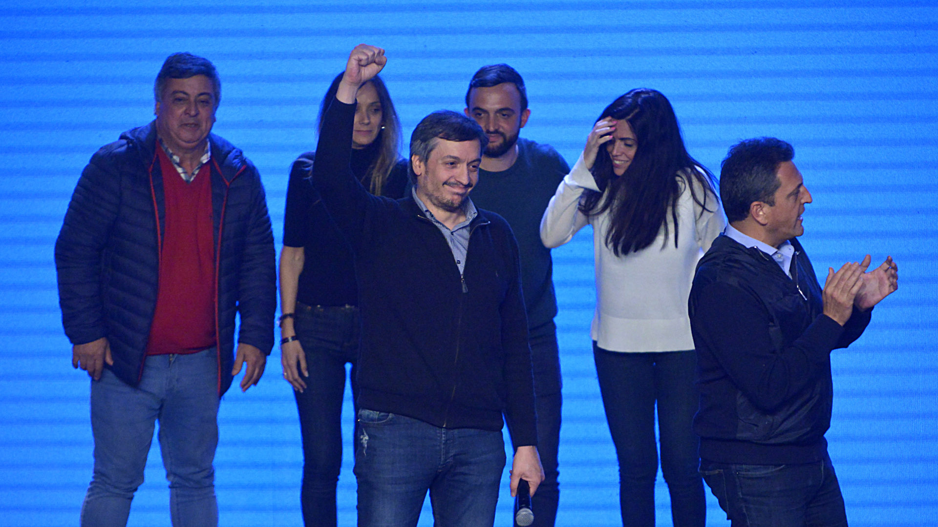 Máximo Kirchner se mostró emocionado con la victoria del Frente de Todos (Gustavo Gavotti)