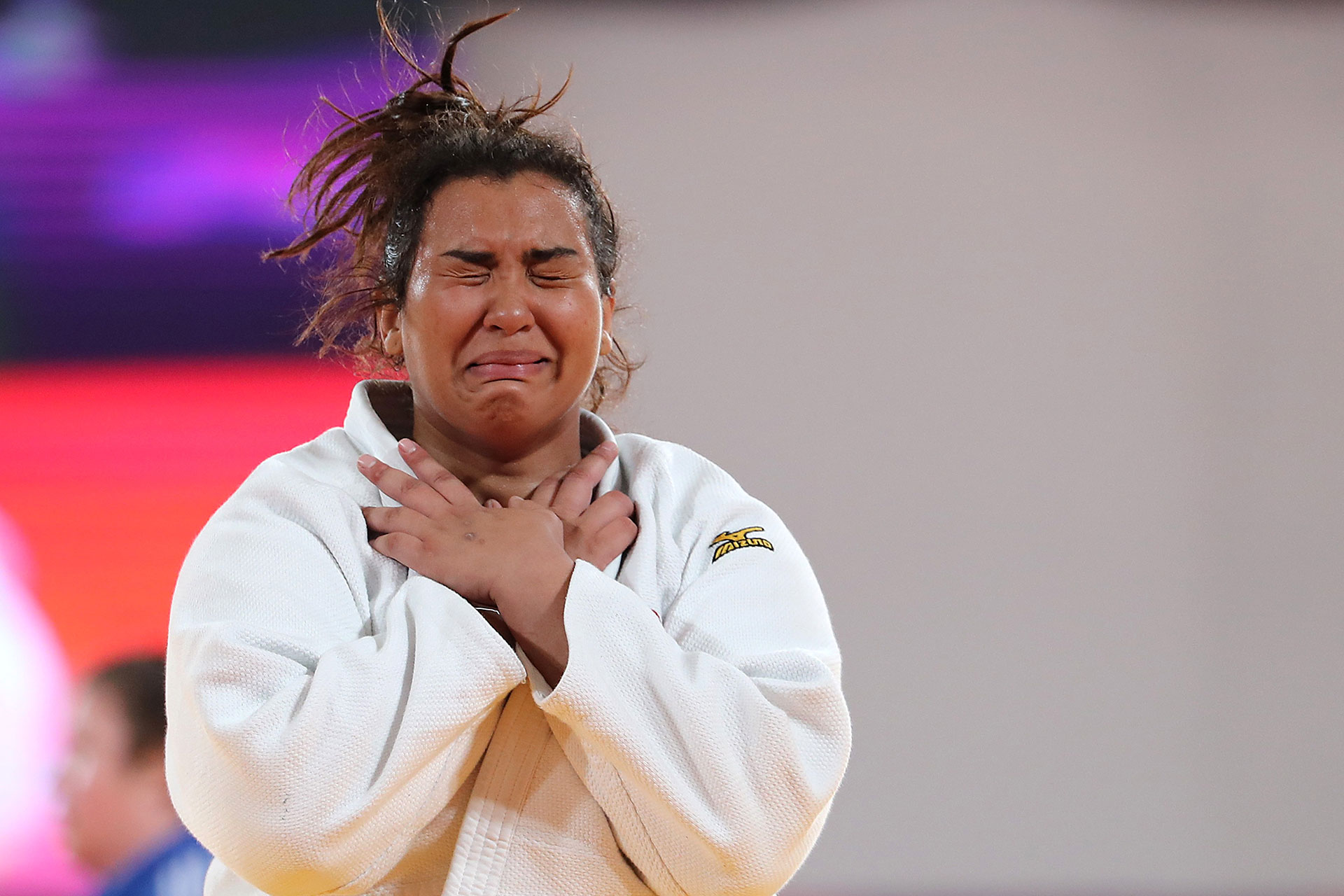 La emoción de la peruana Yuliana Bolivar al quedarse con el bronce en judo