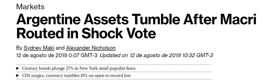 Bloomberg nota la “caída” de activos tras el “shock electoral”