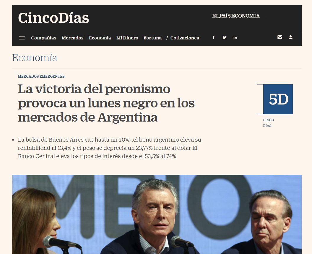 El “lunes negro” subrayado por Cinco Días