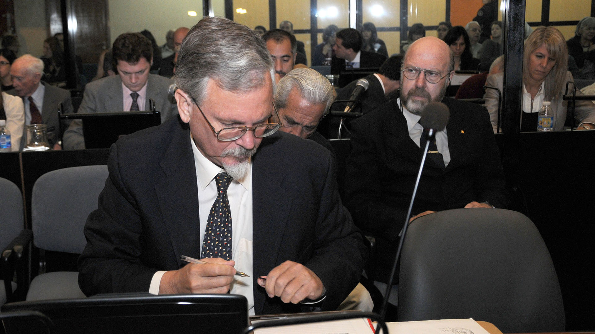 Ricardo Cavallo durante la audiencia por la Causa ESMA en los tribunales de Comodoro Py (NA)