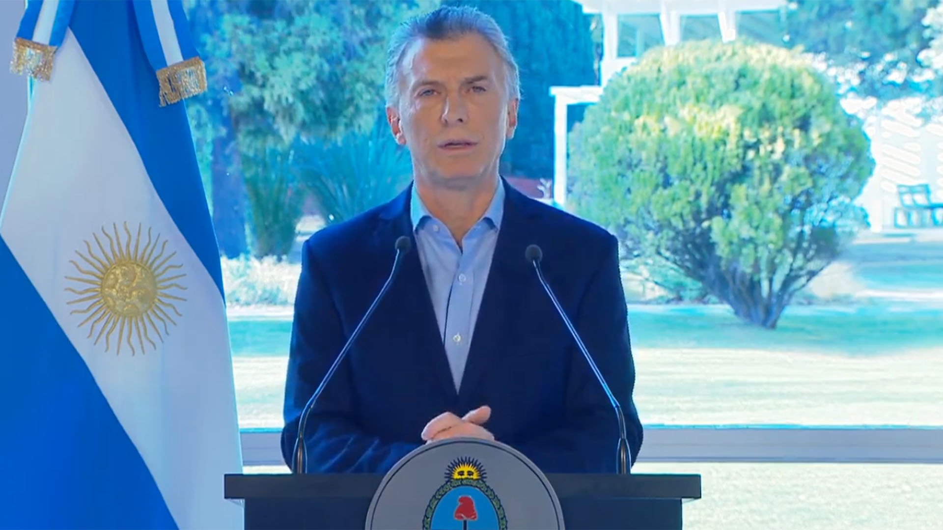 Macri en el anuncio de ayer