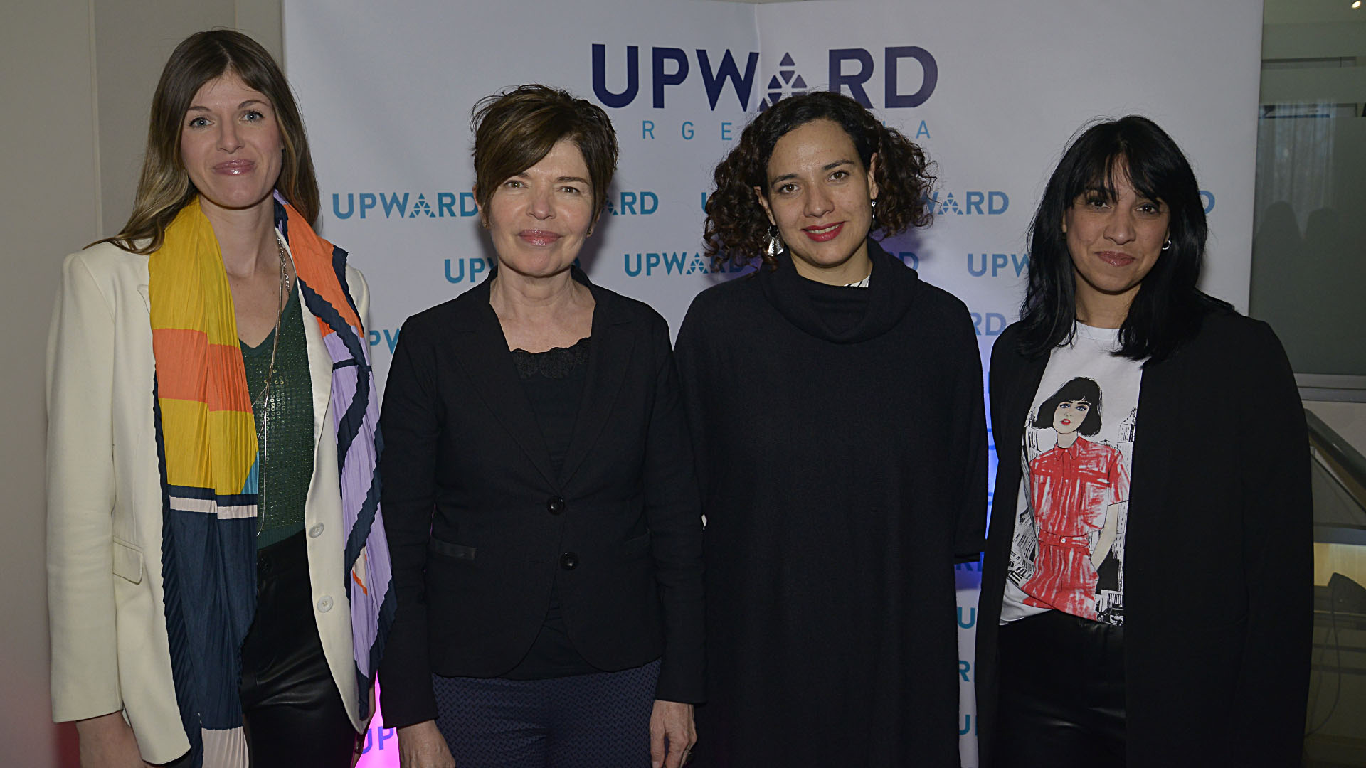 Hanna Shiuma (Cámara Fintech), Alejandra Alvaredo (Directora de Vinculación-Tecnológica de la Fundación Dr. Manuel Sadosky), Gala Díaz Langou (Directora del Programa de protección social CIPPEC) y Gabriela Olivan (Directora de Comunicación de Accenture)