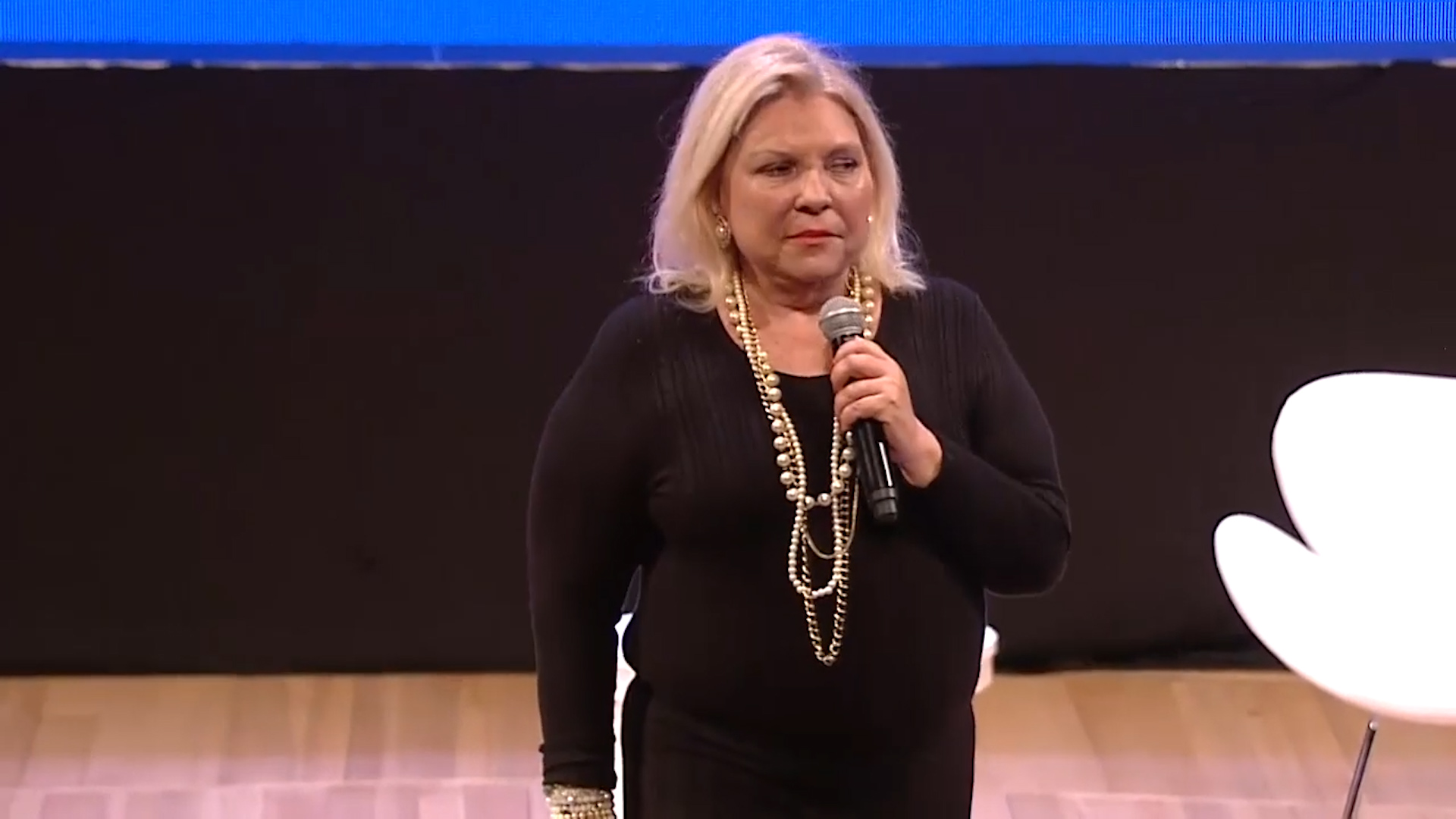 Elisa Carrió durante su discurso en el Centro Cultural Kirchner, la semana pasada