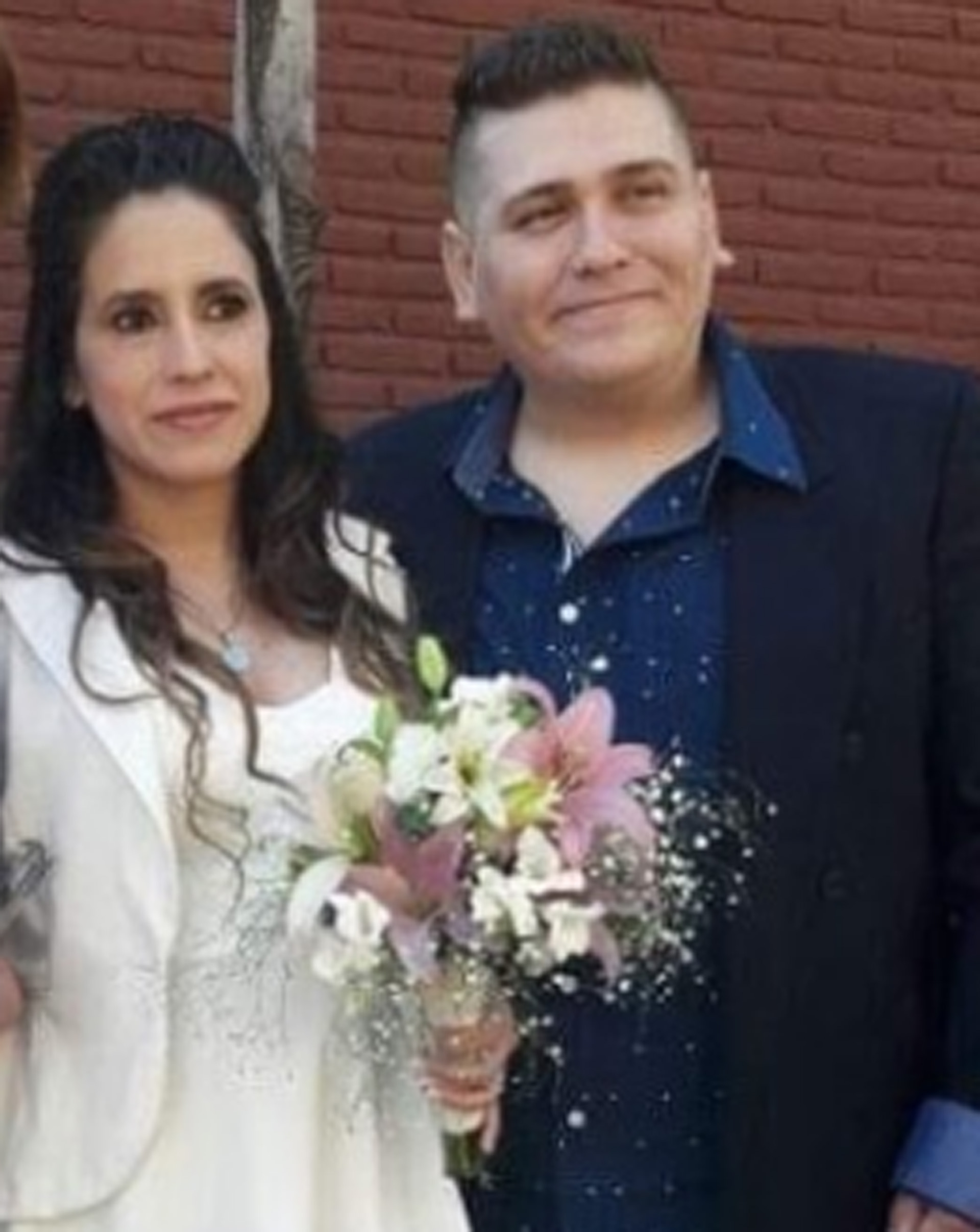 Romina Sánchez y Nicolás Carabajal, en su casamiento, hace dos años