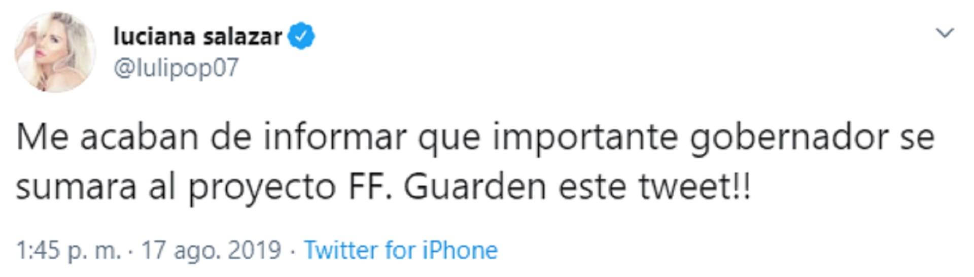 En el último tiempo es habitual encontrar distintos tuits de Luciana Salazar sobre política
