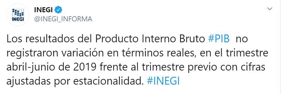 El inegi di a conocer los datos en Twitter (Foto: Twitter)