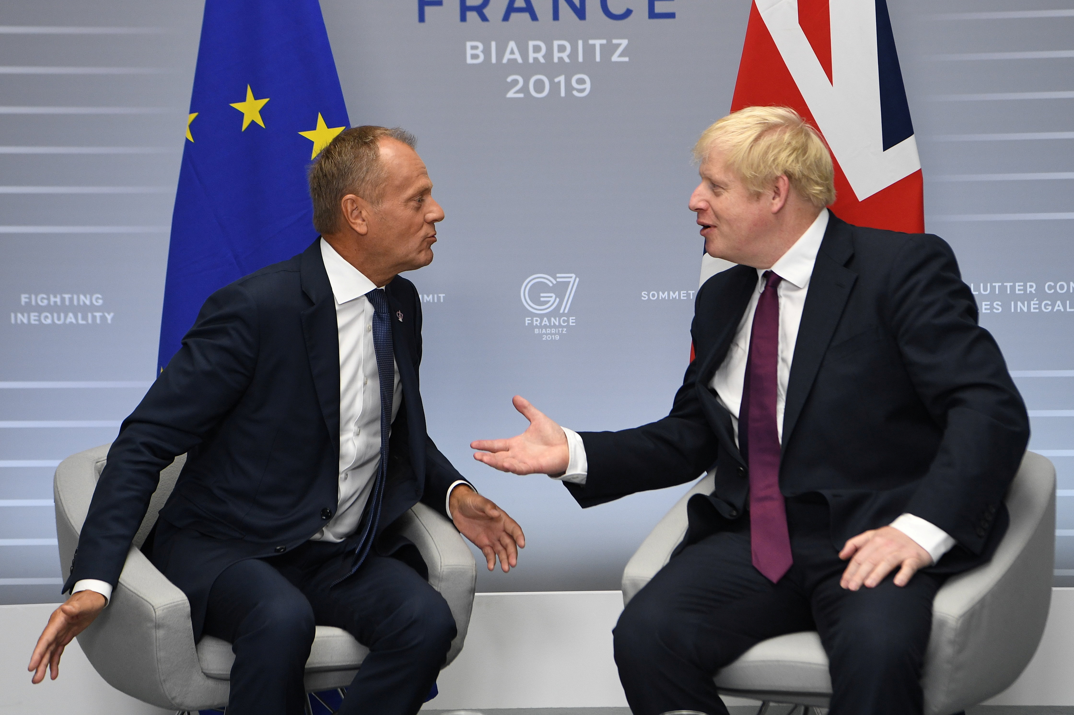 Donald Tusk, presidente del Consejo Europeo, y el premier británico, Boris Johnson, tuvieron un encuentro que no reflejó la actual tensión entre Bruselas y Londres por el inminente Brexit