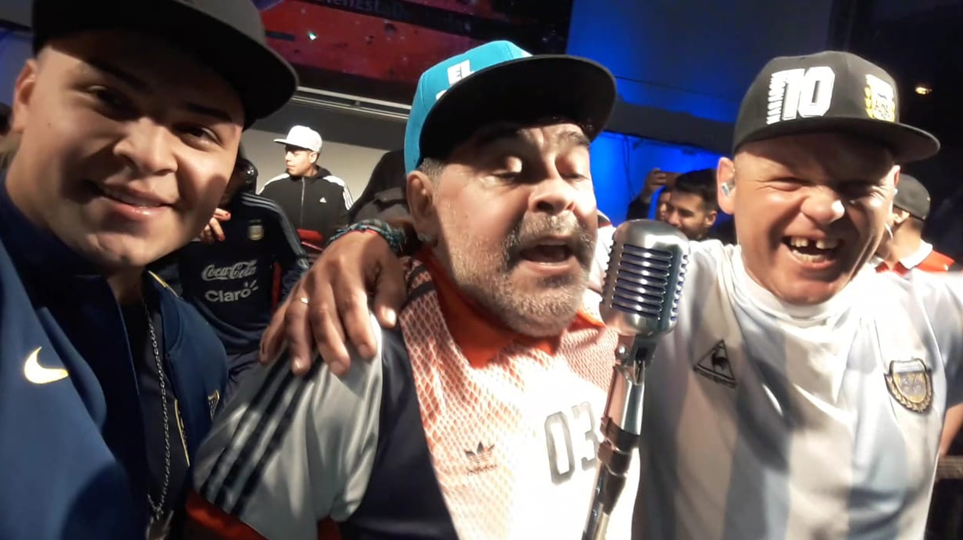 Iván con el Pepo y Maradona (Facebook)