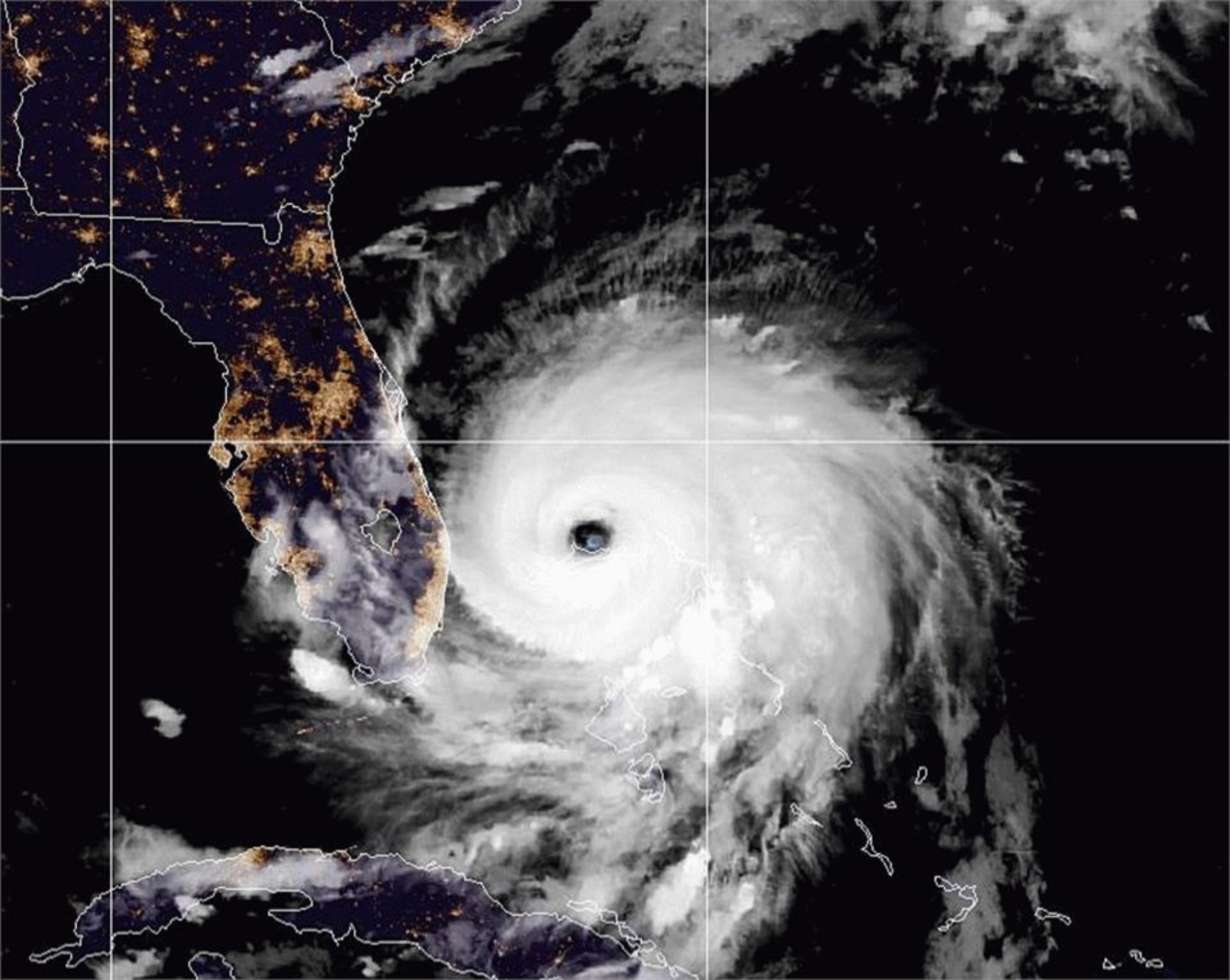 El paso de Dorian por Bahamas; la llegada a Florida se pronostica para las primeras horas del martes 3 de septiembre (Foto: NWS)