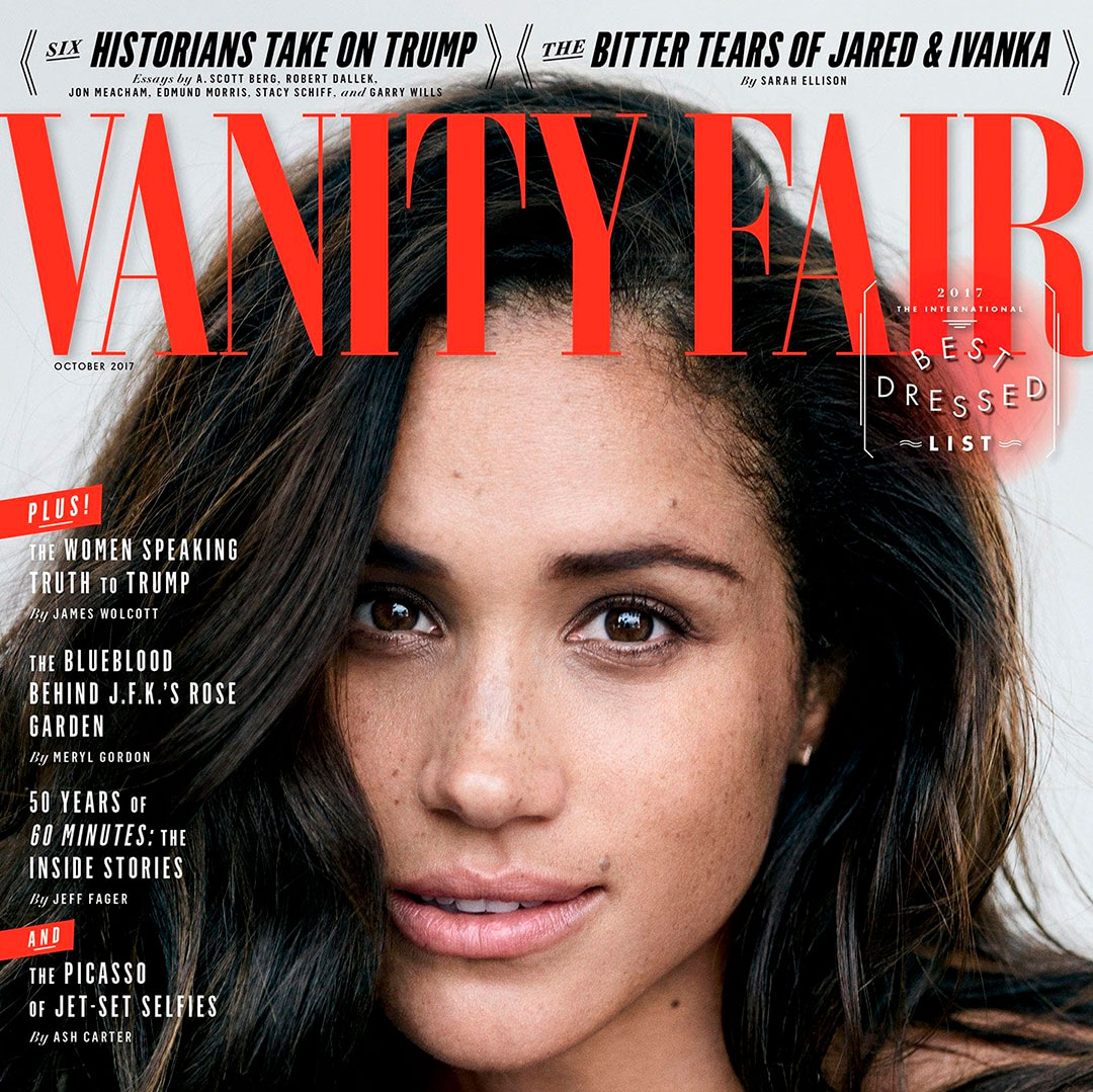 Meghan Markle protagonizó la portada de Vanity Fair y se mostró al natural con las pecas en octubre de 2017