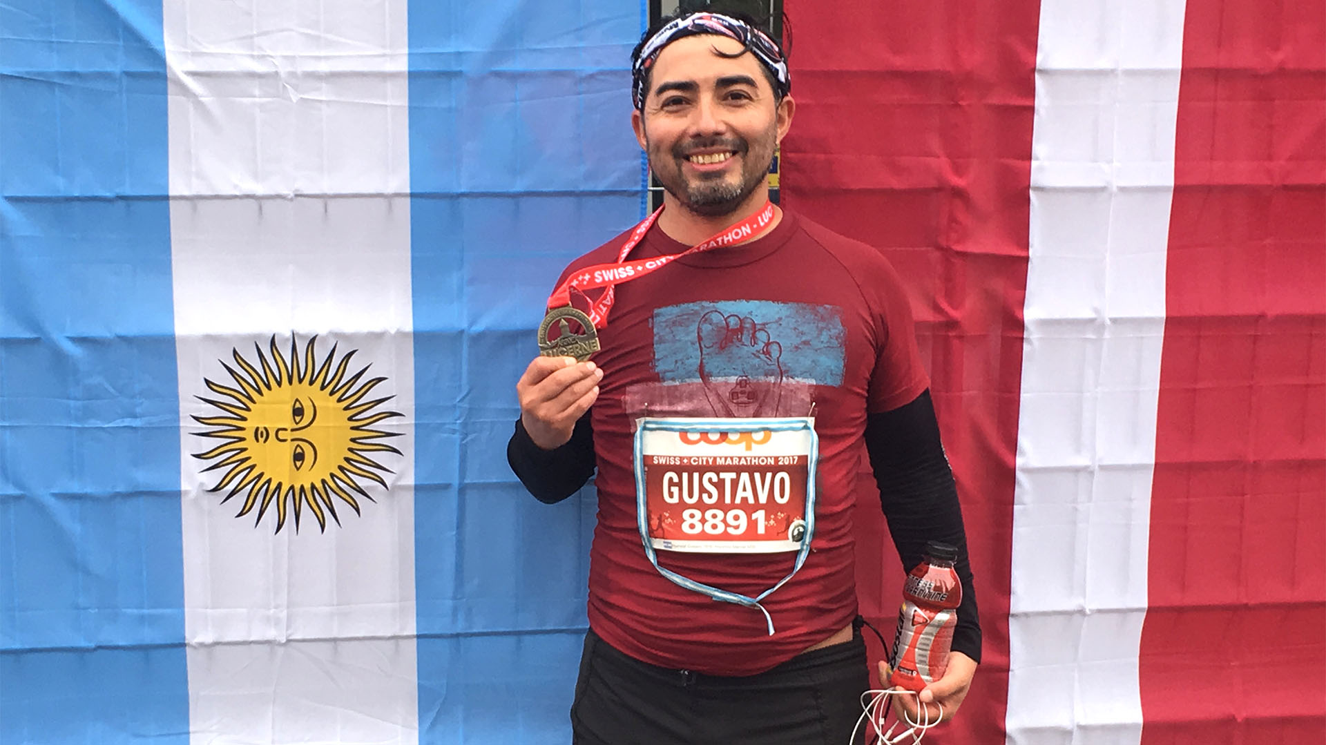 Huenelf en la maratón de Suiza en 2017