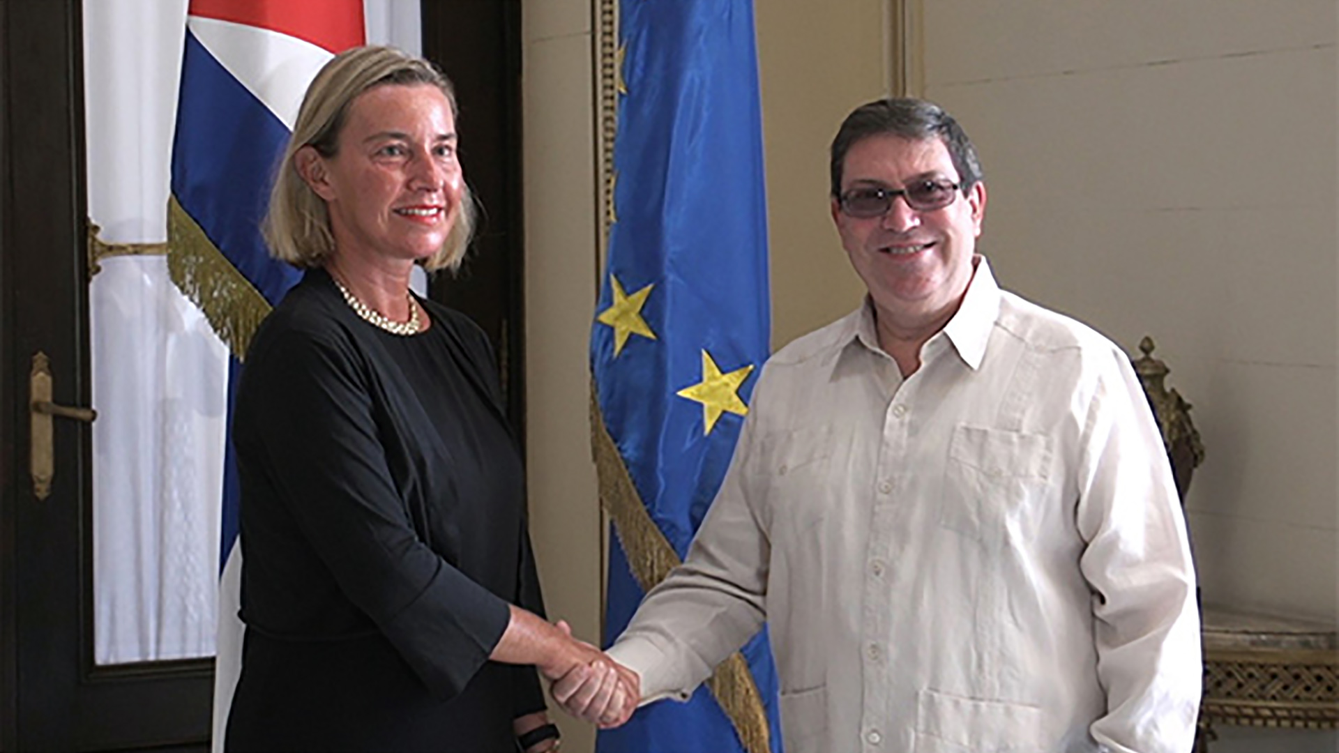 Federica Mogherini y Bruno Rodríguez
