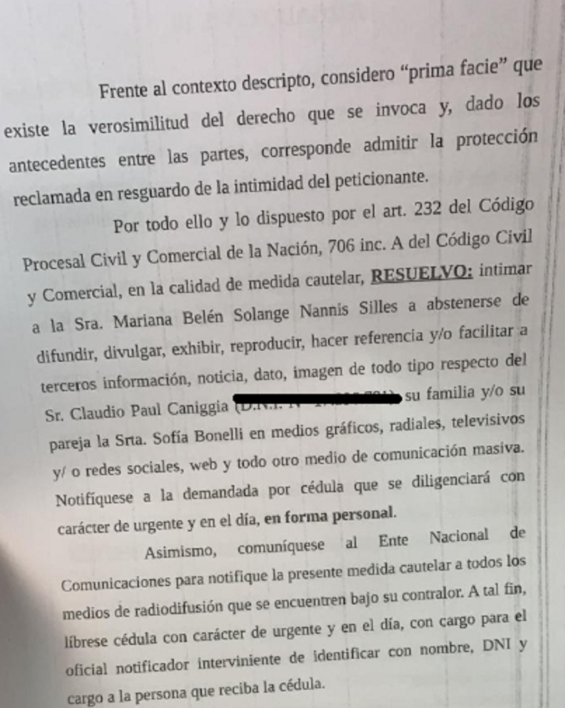 La resolución del juez ante el el pedido de bozal legal de Claudio Paul Caniggia a Mariana Nannis