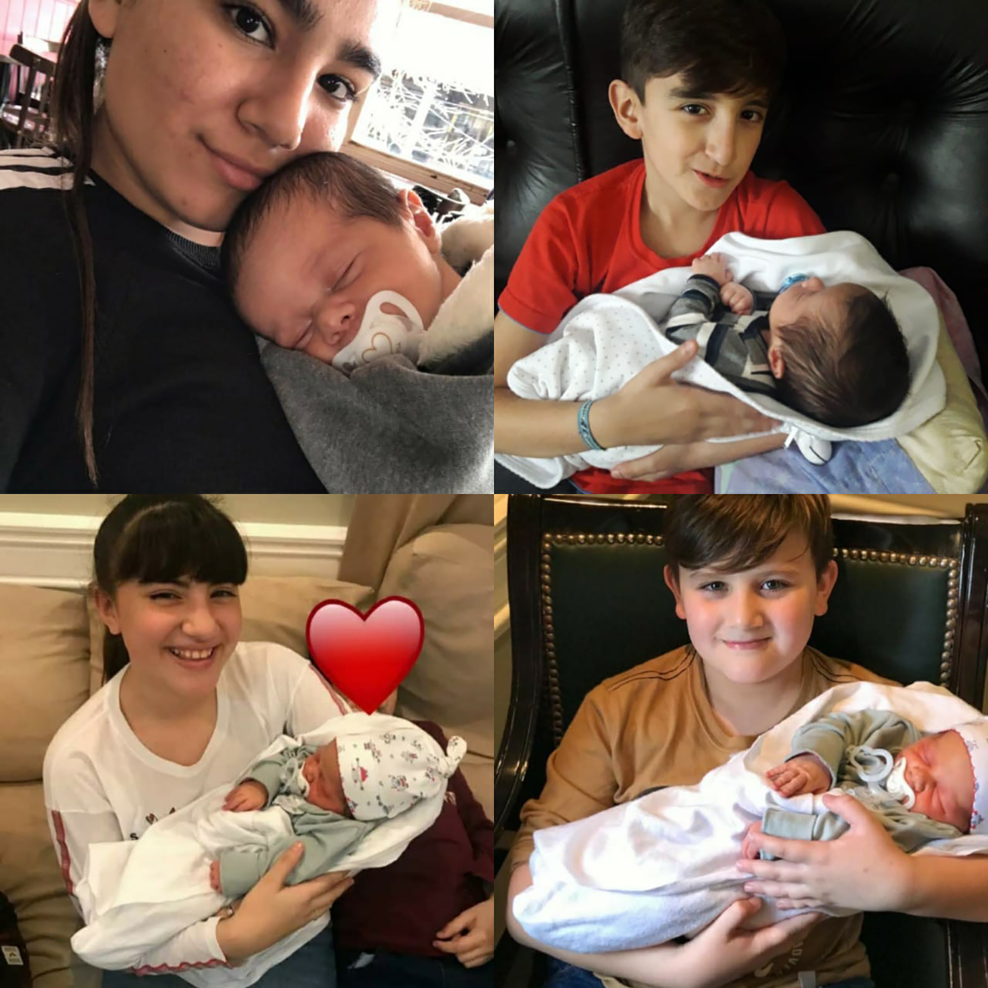 Los cuatro hijos de Vanina con su pequeño tío, Felipe