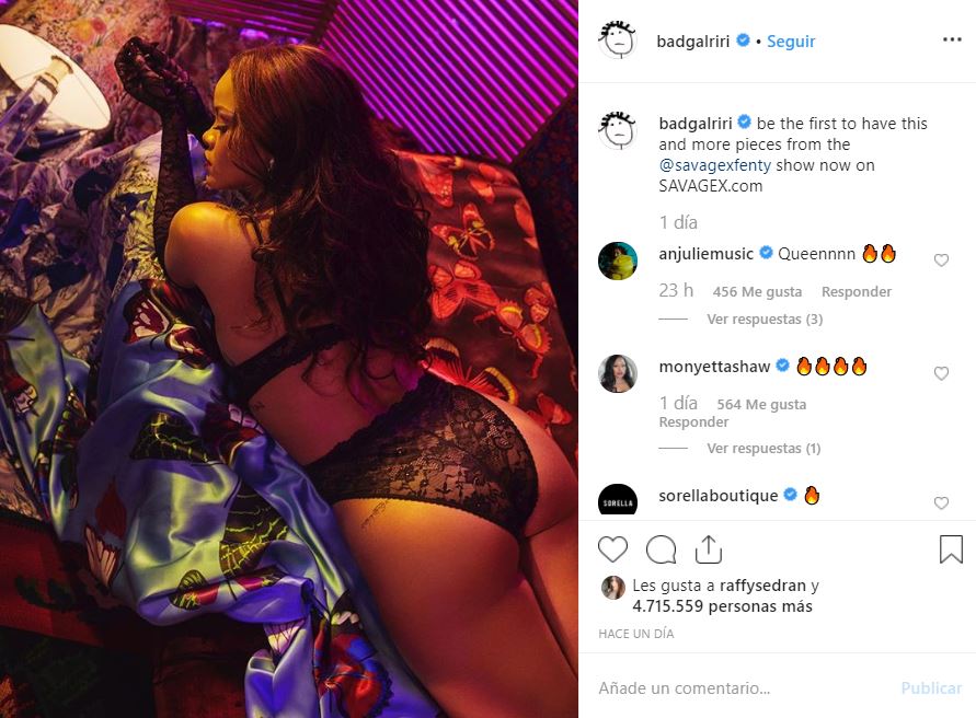 La nueva colección de la cantante, Savage X Fenty, fue lanzada ayer por Amazon Prime Video (Foto: Instagram)