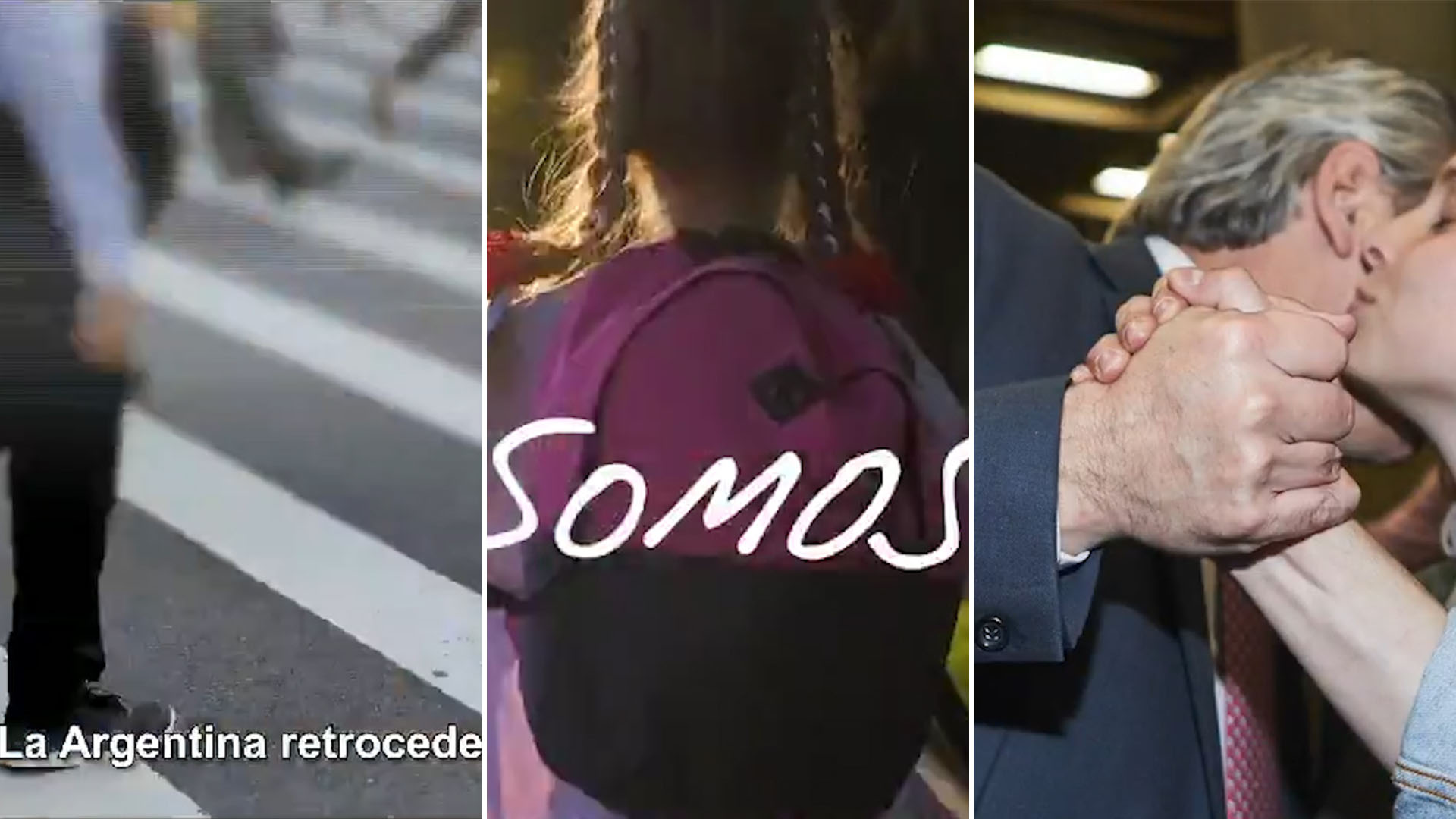 Tres conceptos de los spots de campaña de los principales candidatos a presidentes: la Argentina que retrocede según Lavagna, el “somos” de Macri y el acuerdo de Fernández