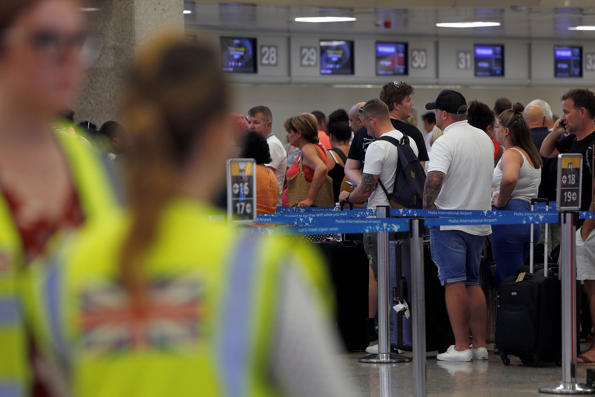 Las filas en el aeropuerto de Malta