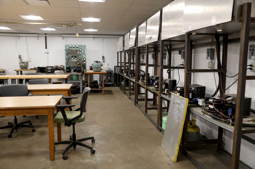 Heating, ventilation, and air conditioning (HVAC) equipment is stored in a classroom at Pinellas Technical College's Clearwater campus. CareerSource Pinellas and CareerSource Tampa Bay handed out $6-million in prepaid gift and credit cards since 2014 and thousands of dollars went to apprentices, including the HVAC program sponsored by a local trade organization at the campus. The Refrigeration and Air Conditioning Contractors Association Inc. (RACCA) uses space at Pinellas Technical College in Clearwater to operate an apprenticeship program. [DOUGLAS R. CLIFFORD | Times]