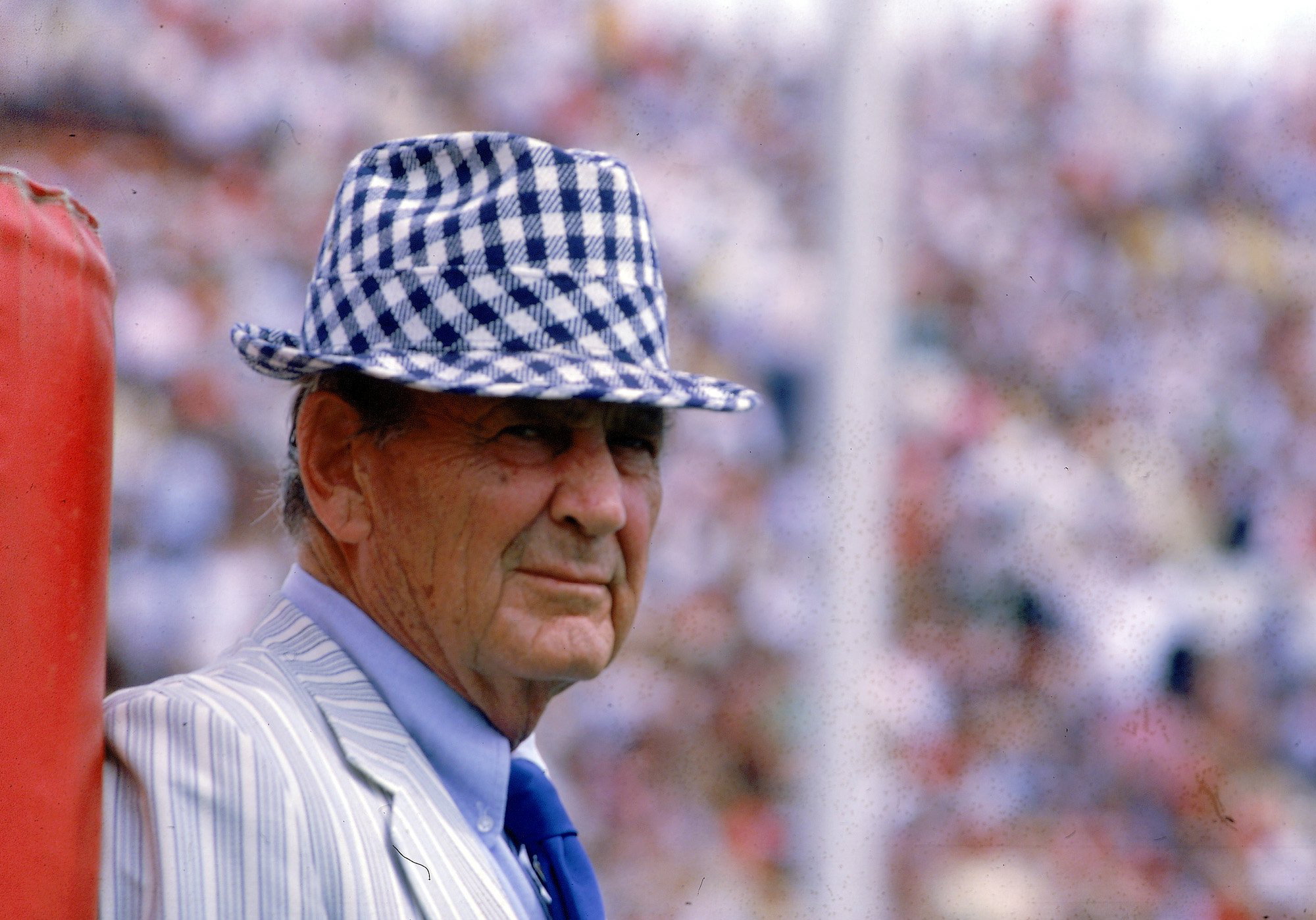 Alabama coach Paul “Bear” Bryant was rarely seen without his houndstooth hat prior to a game. (AP Photo/Joe Holloway Jr., File) Alabama coach Paul “Bear” Bryant was rarely seen without his houndstooth hat prior to a game. (AP Photo/Joe Holloway Jr., File)