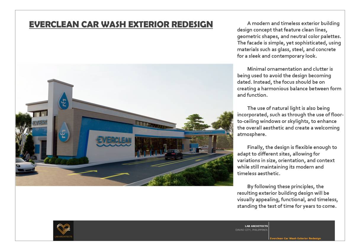 Design project for Everclean Car Wash Exterior/Facade REDESIGN 3.0 in