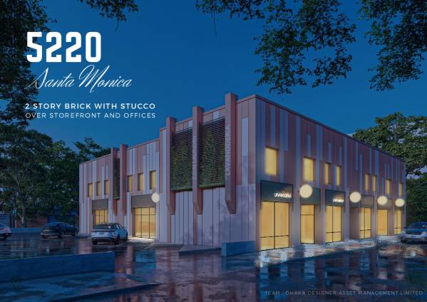 Design project for 2 story brick with stucco over storefront and ...