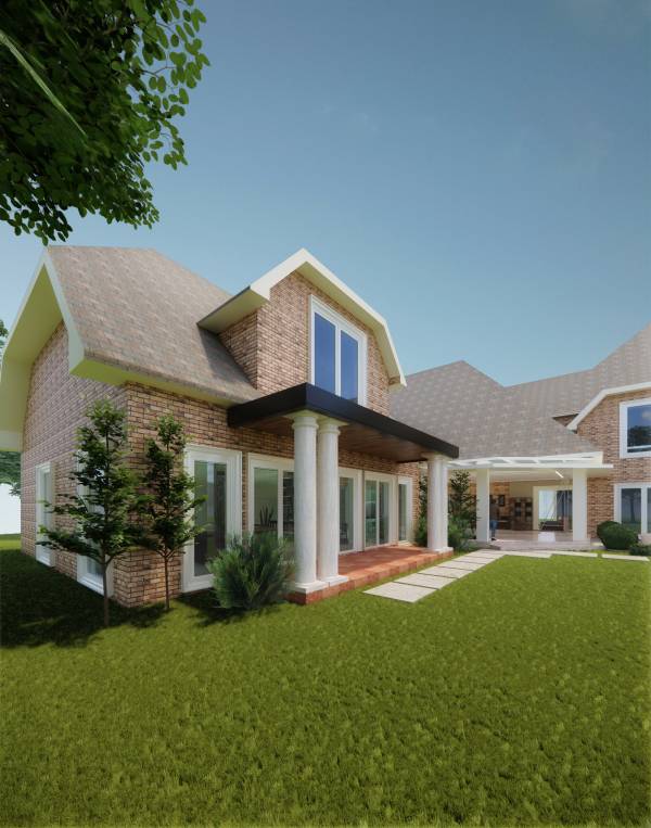Design project for New addition to existing back porch with fireplace ...